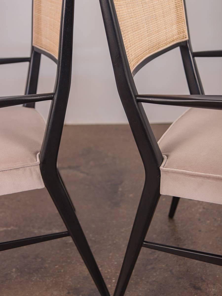 Mid-20th Century Pair of Paul McCobb Ebonized Occasional Chairs