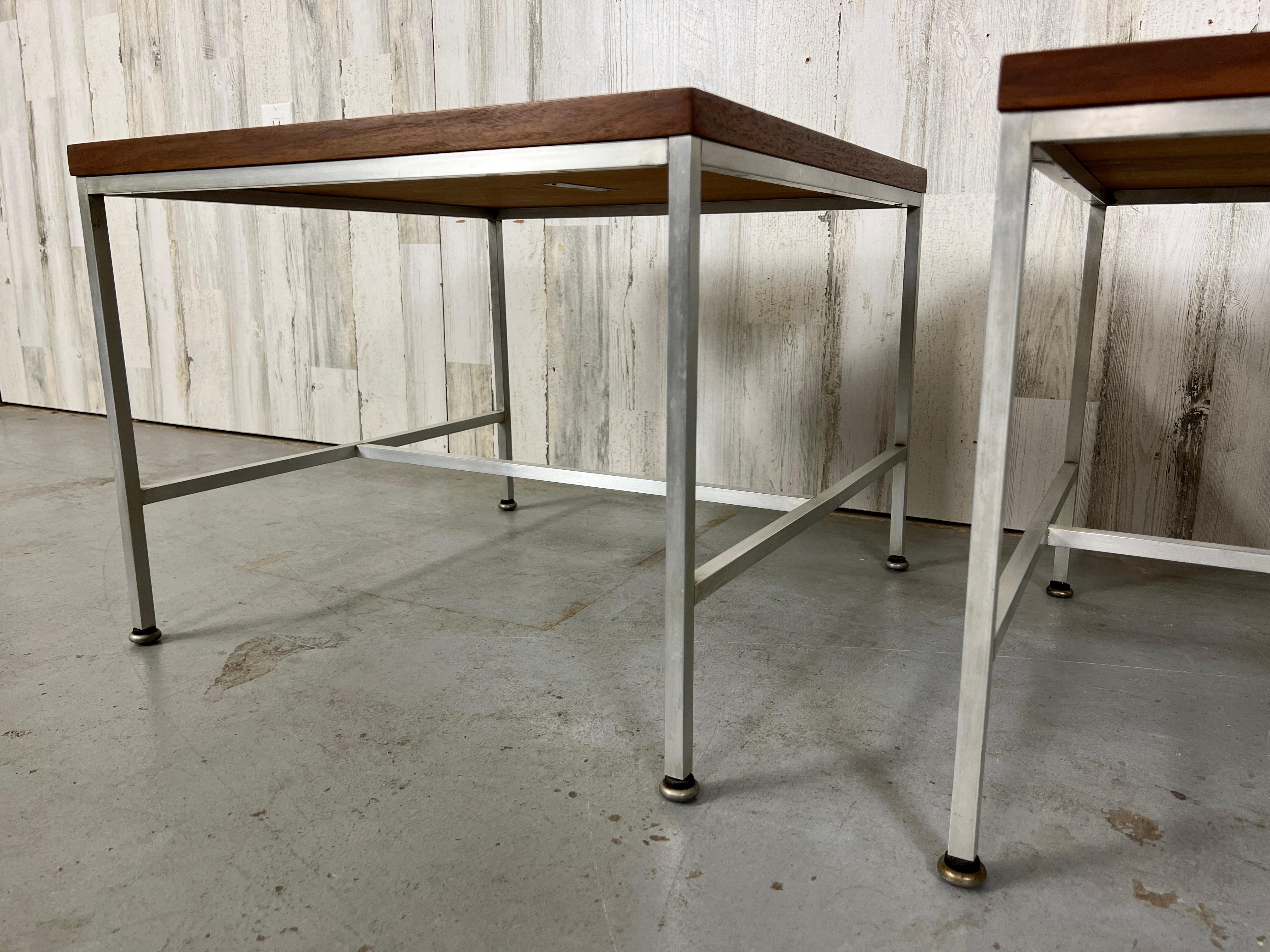 Aluminum Pair of Paul McCobb End Tables For Sale