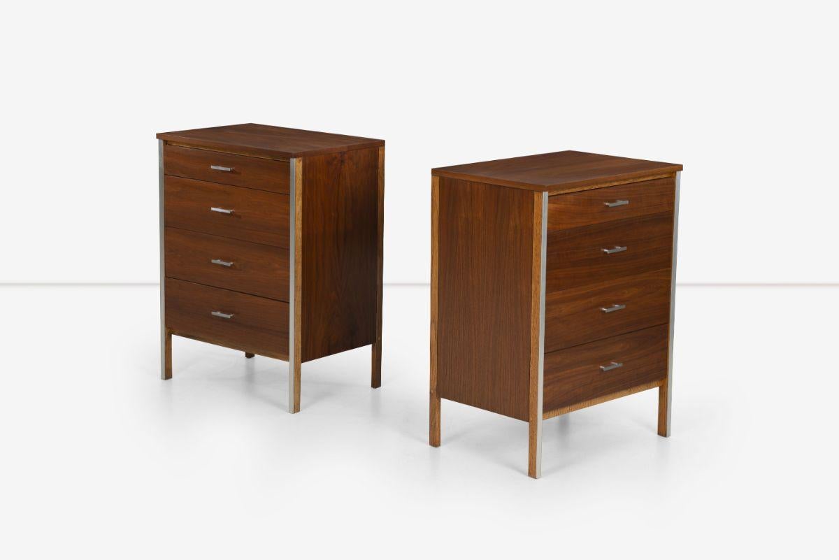 Oiled Pair of Paul McCobb for Calvin Four Drawer Dressers For Sale