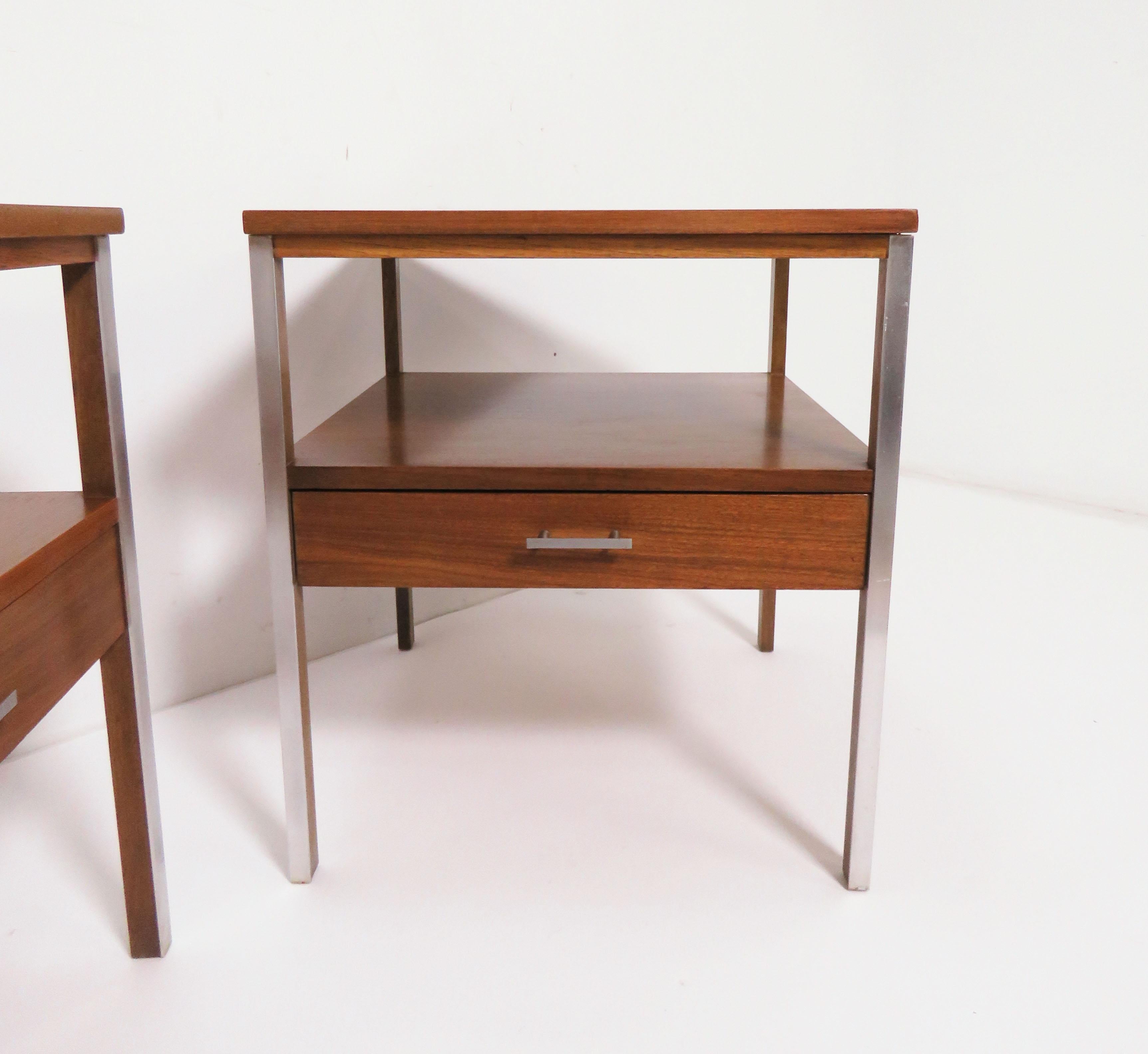 Mid-Century Modern Pair of Paul McCobb for Calvin Linear Group End Tables, circa 1950s