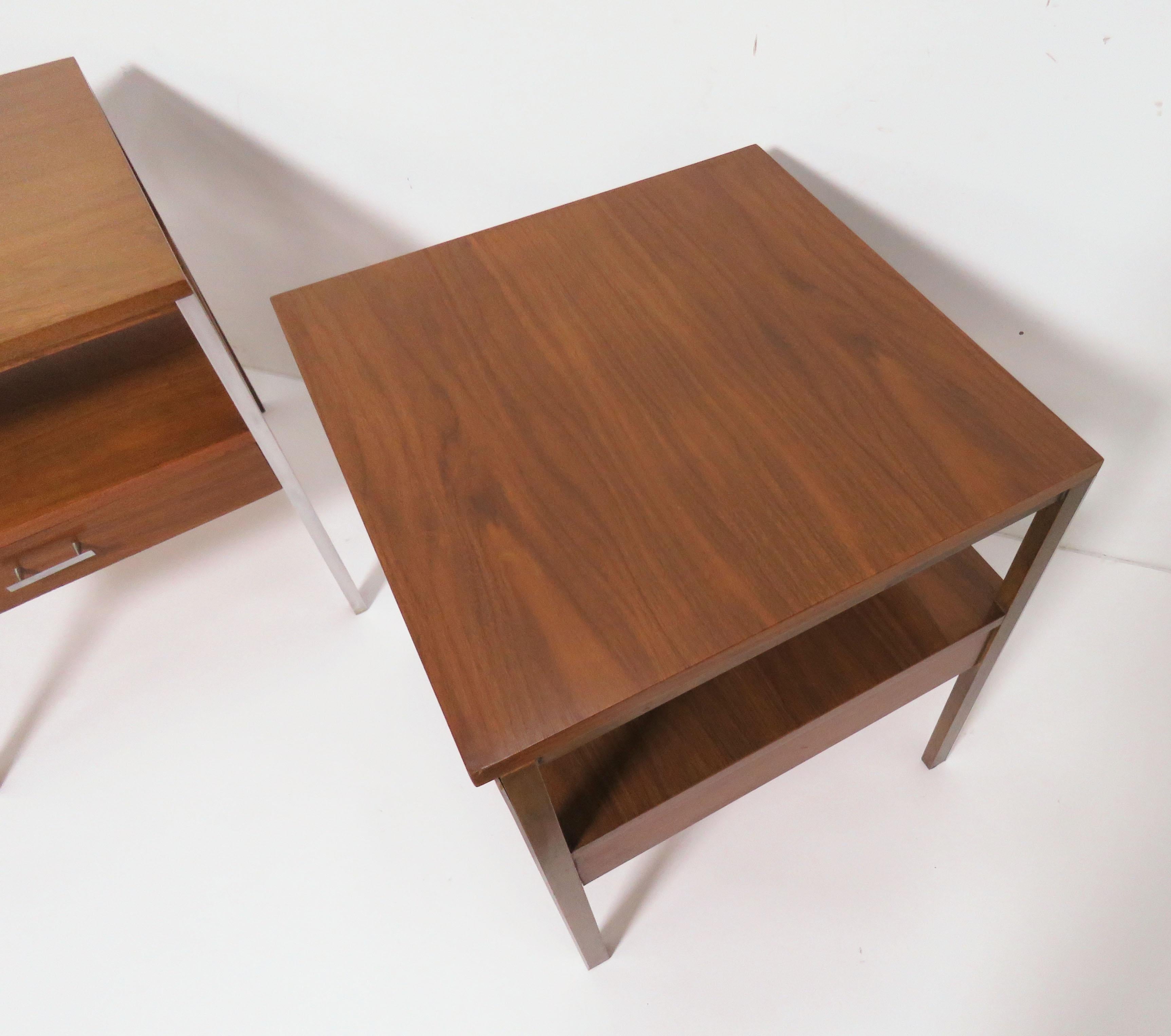 American Pair of Paul McCobb for Calvin Linear Group End Tables, circa 1950s