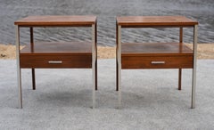 Pair of Paul McCobb for Calvin "Linear Group" Nightstands or End Tables Walnut