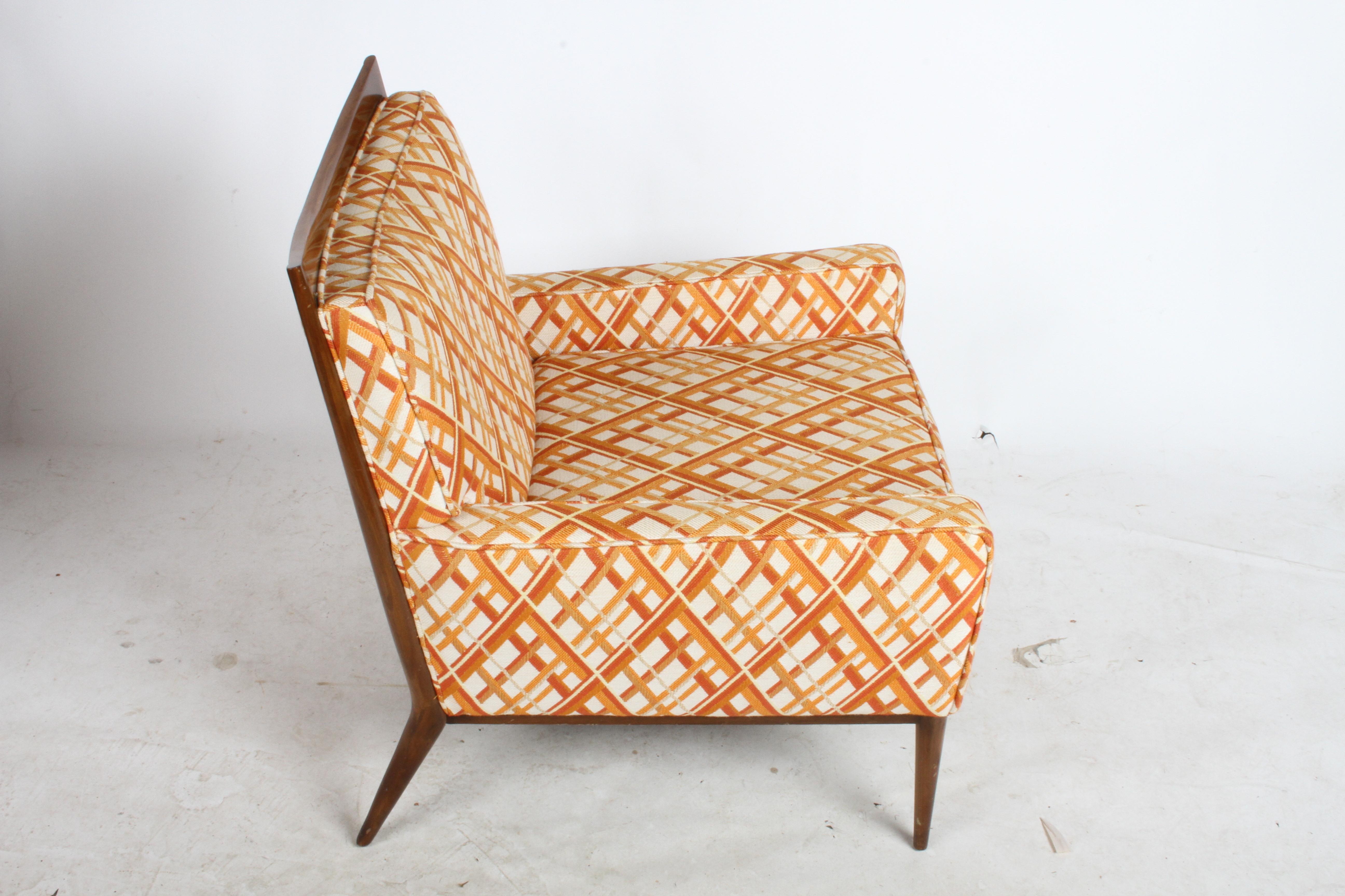 Mid-20th Century Pair of Paul McCobb for Directional Model 1322 Lounge Chairs, Original Fabric