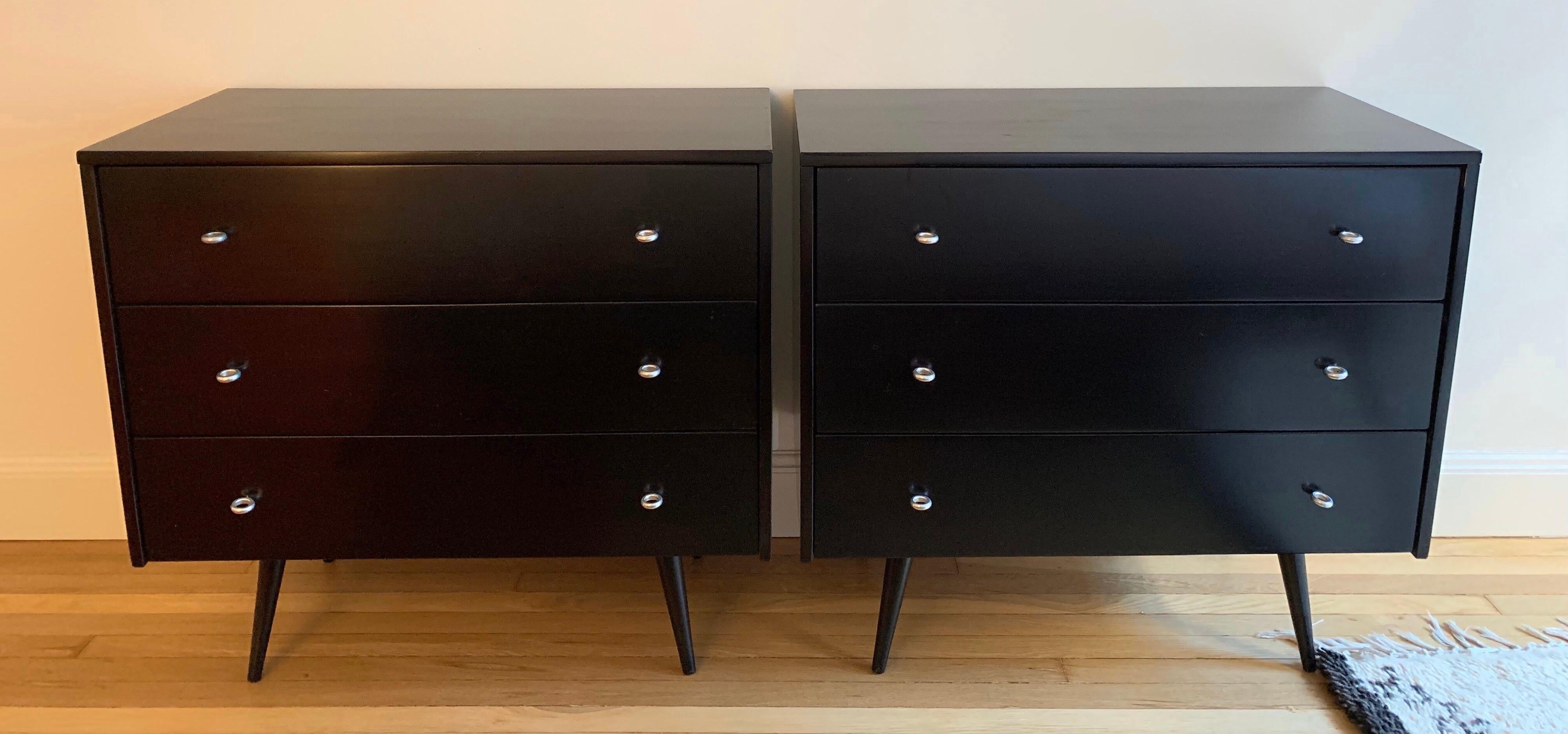 Mid-Century Modern Pair of Paul McCobb for Planner Group Ebony Chests