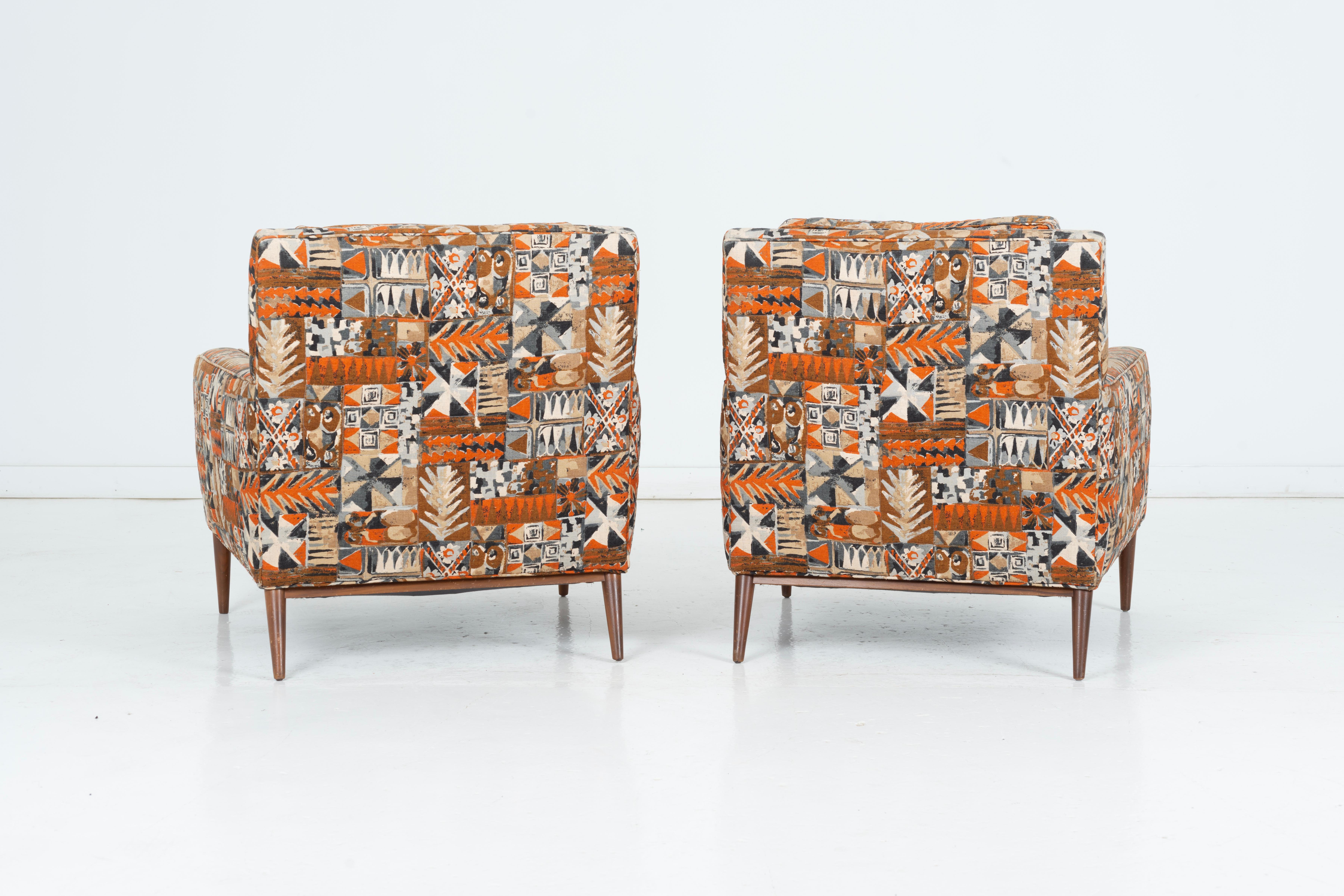 Upholstery Pair of Paul McCobb Lounge Chairs For Sale