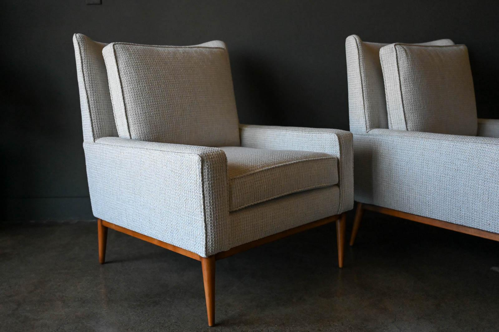 Mid-20th Century Pair of Paul McCobb Model 302 Lounge Chairs with Ottoman, circa 1955