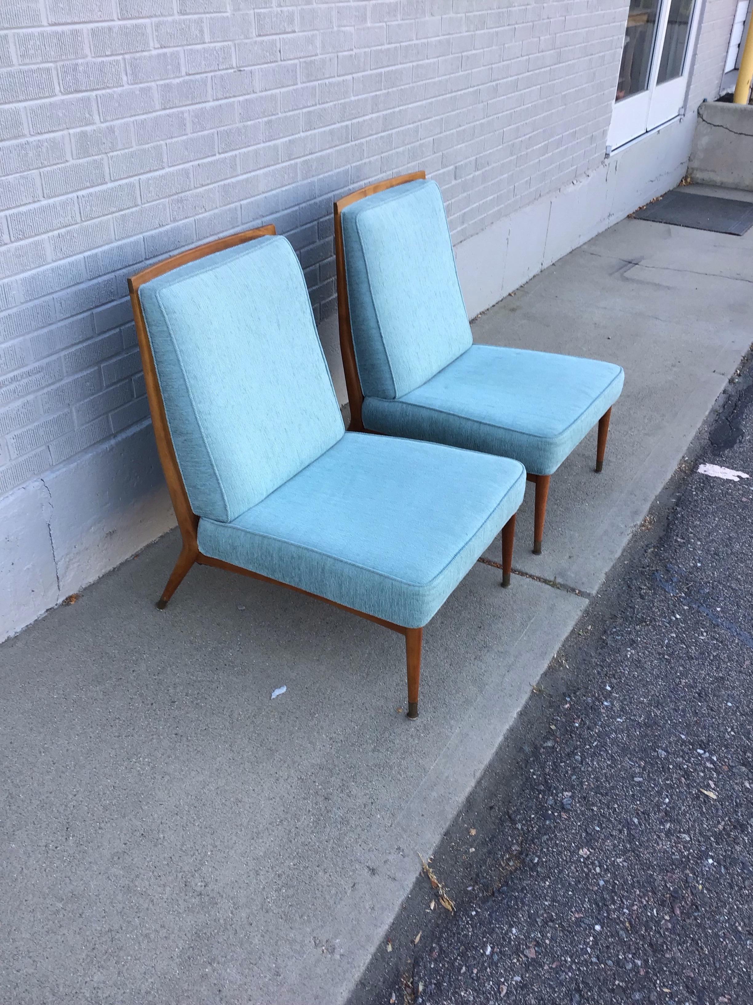 Paire de chaises à pantoufles Model No 400 de Paul McCobb pour Custom Craft, vers 1955 Bon état - En vente à Wheat Ridge, CO