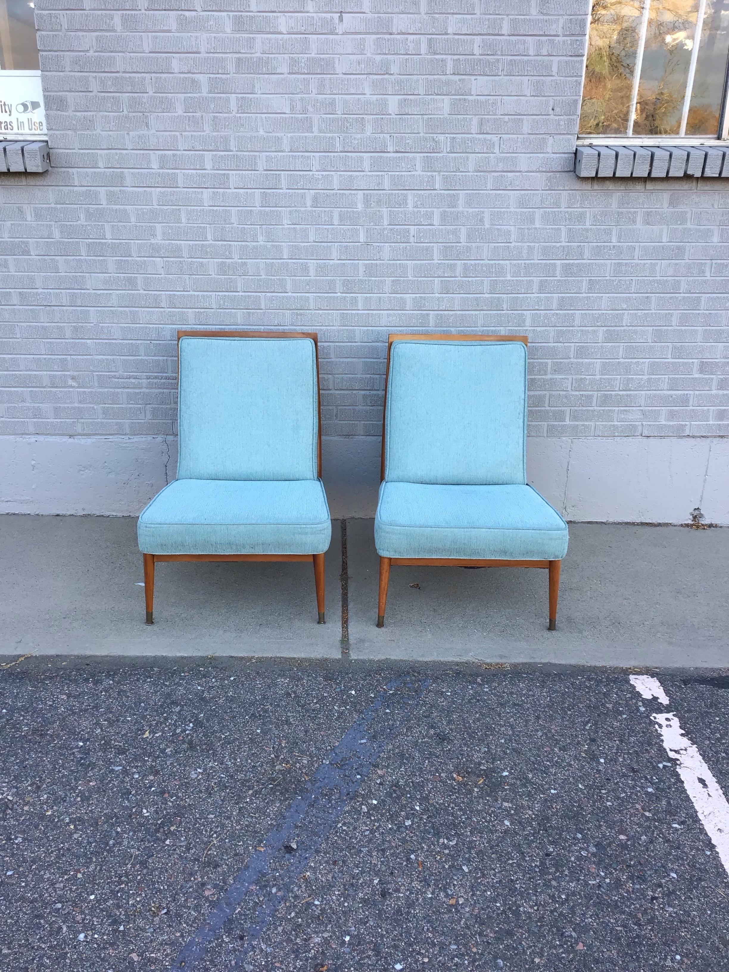 Milieu du XXe siècle Paire de chaises à pantoufles Model No 400 de Paul McCobb pour Custom Craft, vers 1955 en vente