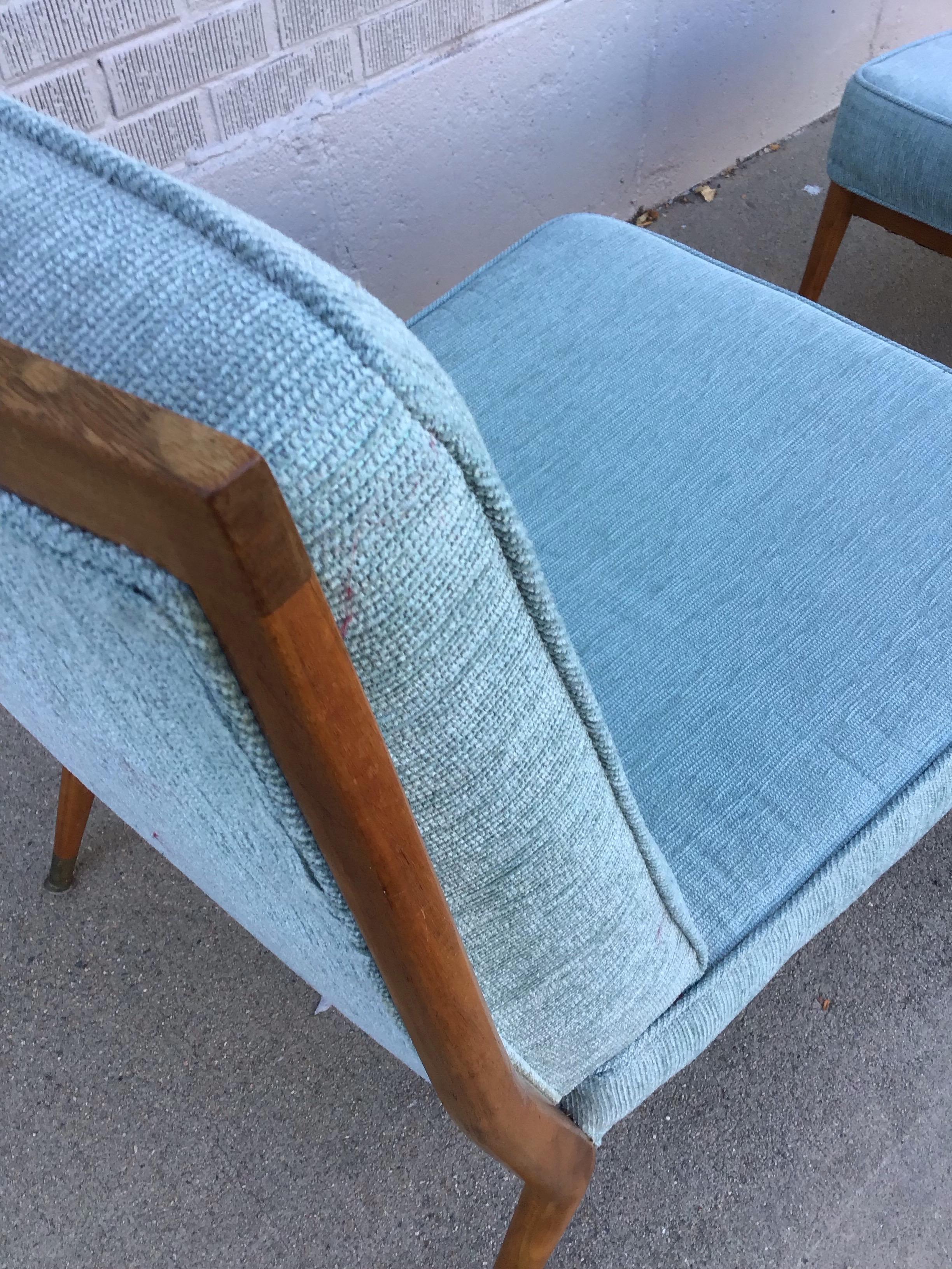 Paire de chaises à pantoufles Model No 400 de Paul McCobb pour Custom Craft, vers 1955 en vente 1