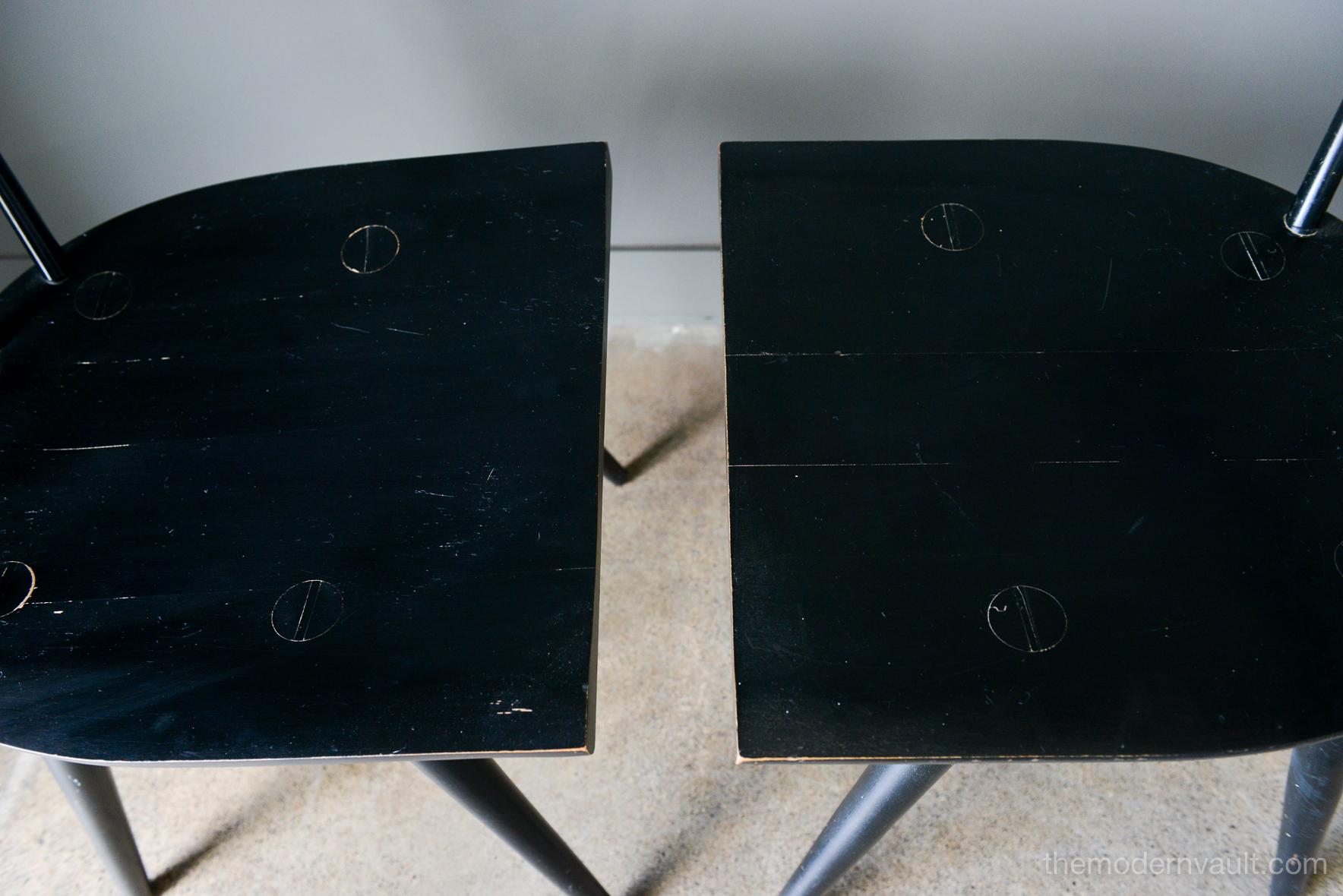 Ebonized Pair of Paul McCobb Planner Group Chairs in Black, circa 1955
