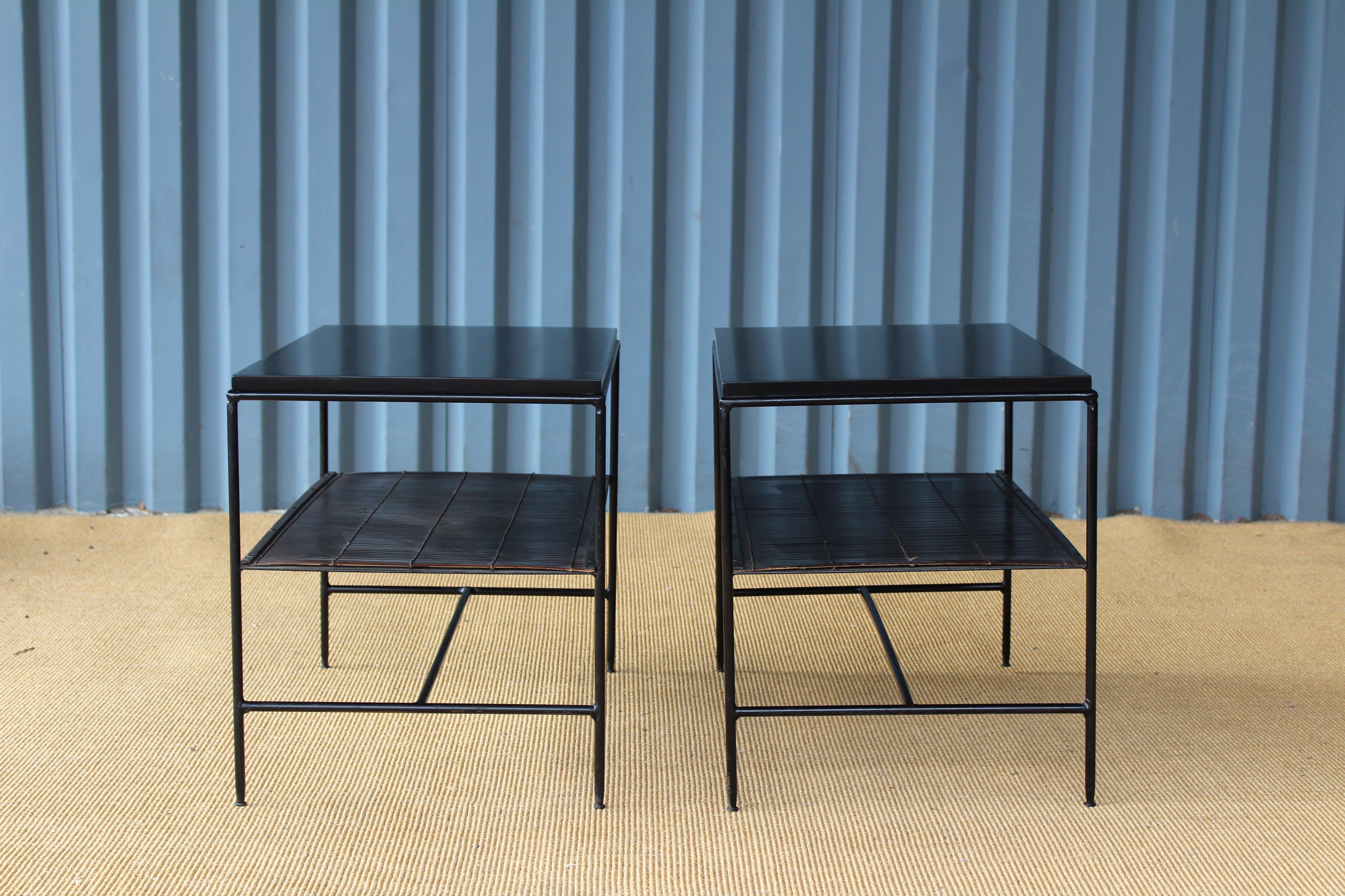 Mid-Century Modern Pair of Paul McCobb Planner Group Iron Side Tables, U.S.A, 1950s