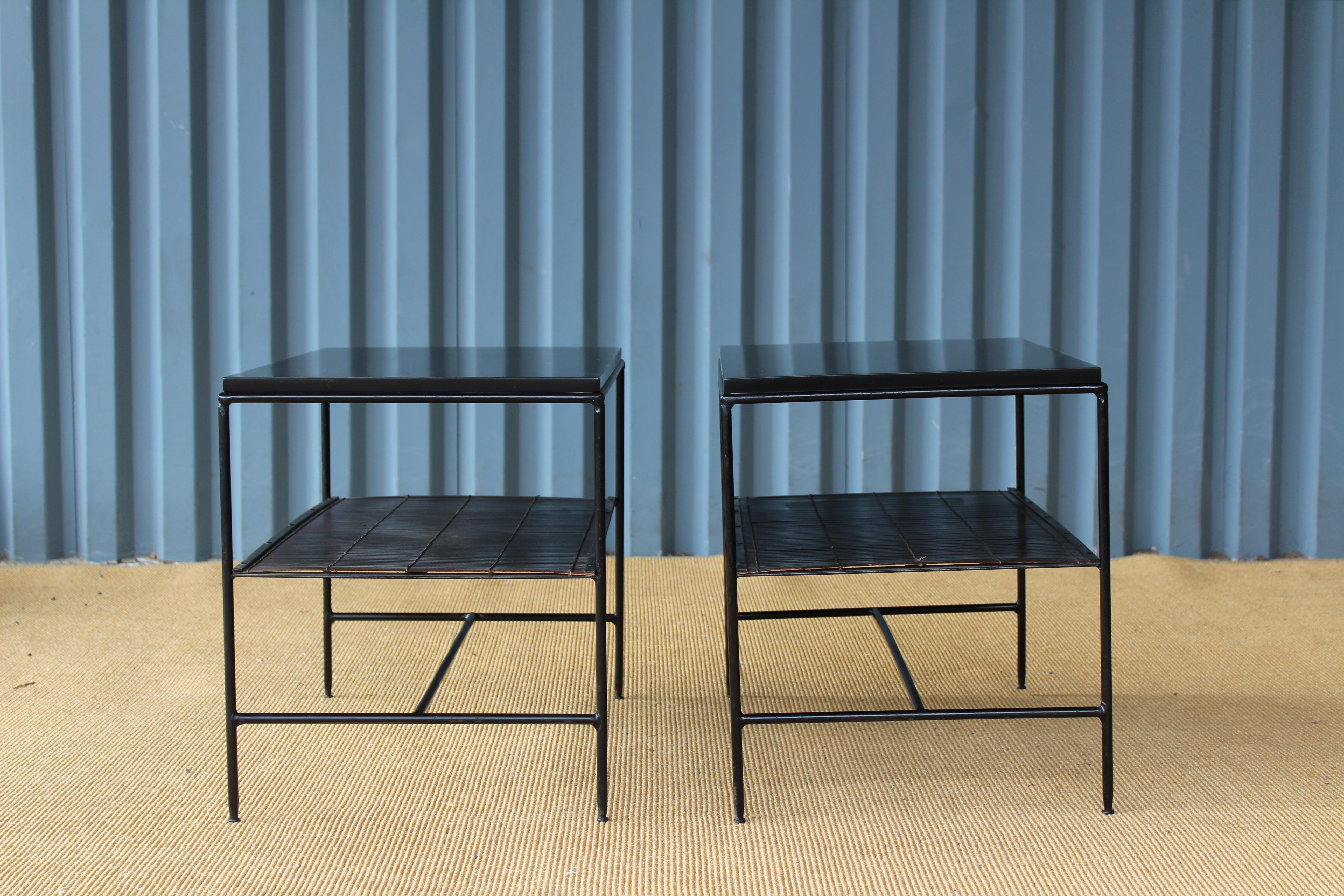 American Pair of Paul McCobb Planner Group Iron Side Tables, U.S.A, 1950s