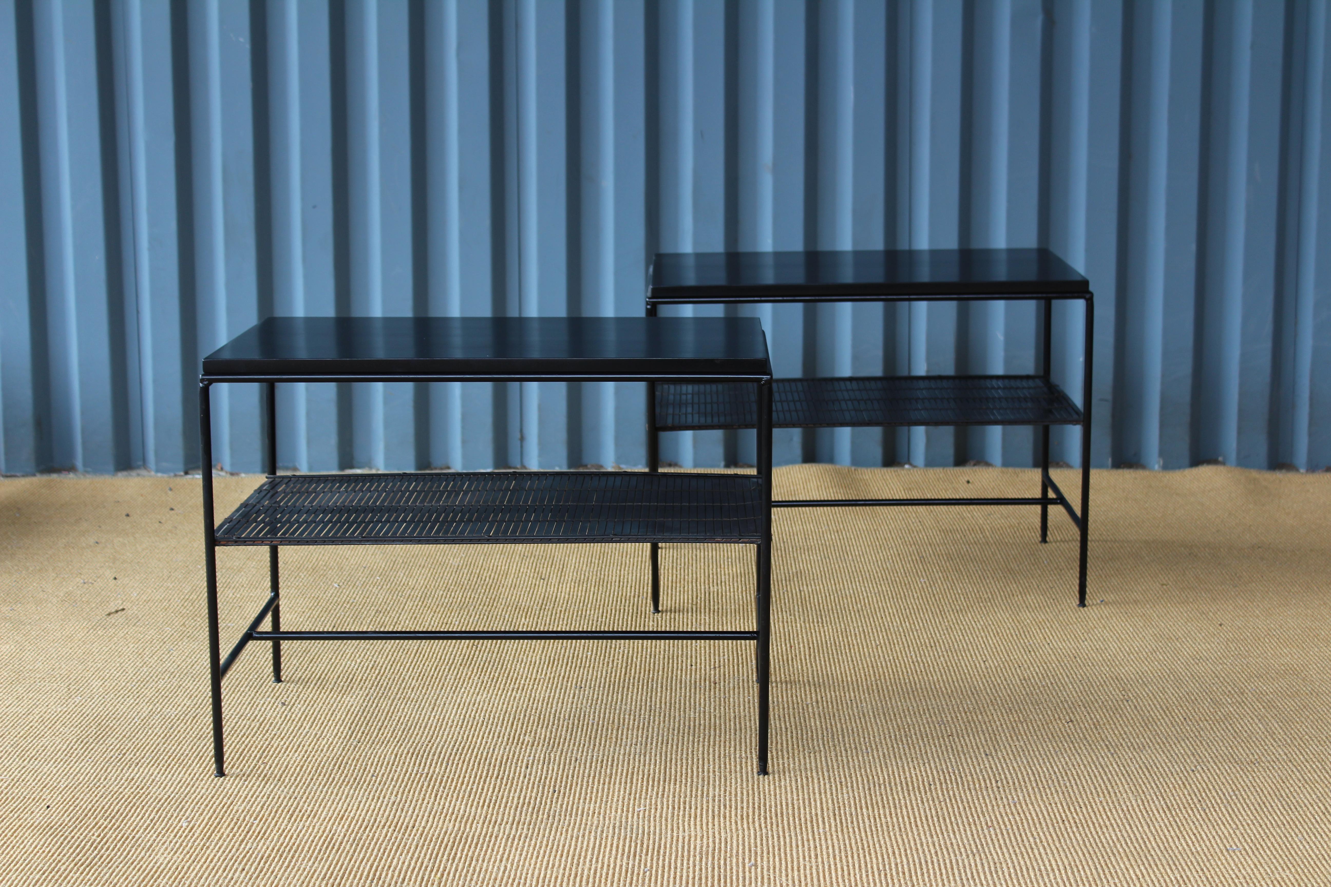 Pair of Paul McCobb Planner Group Iron Side Tables, U.S.A, 1950s In Good Condition In Los Angeles, CA