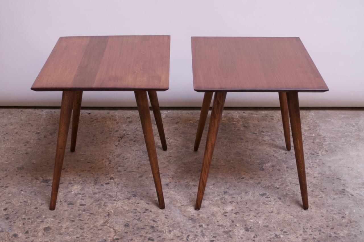 Stained Pair of Paul McCobb Planner Group Maple Side Tables