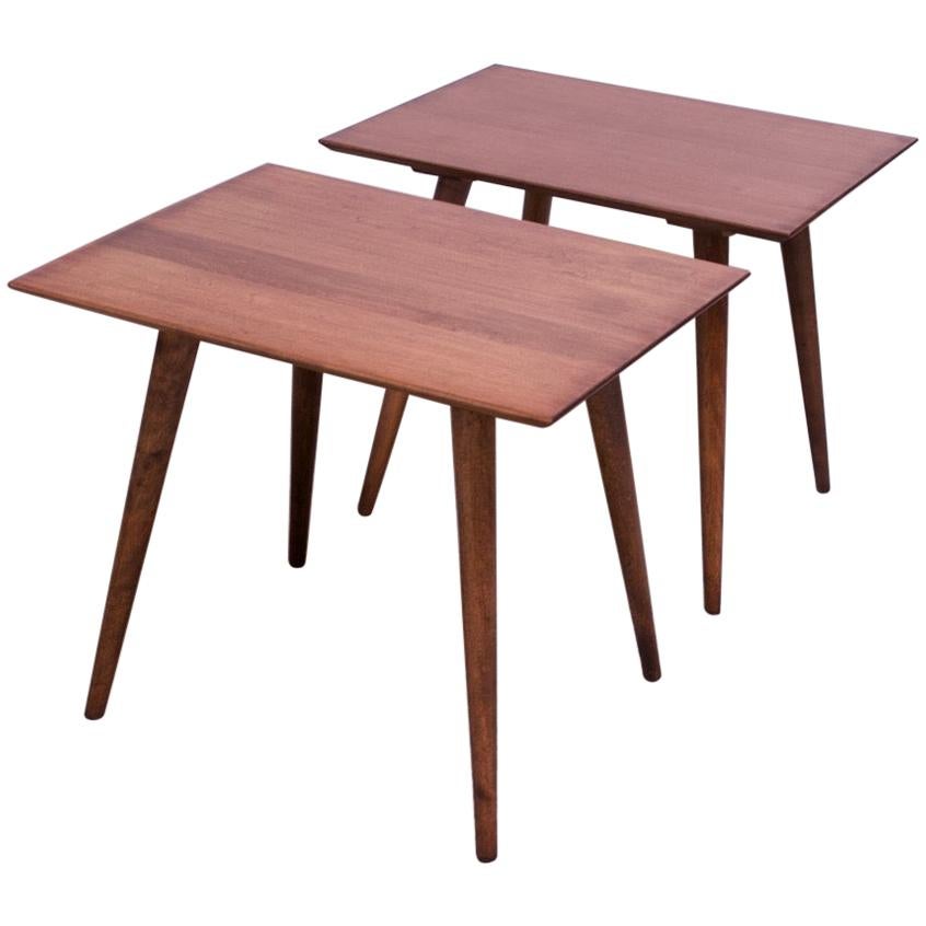Pair of Paul McCobb Planner Group Maple Side Tables