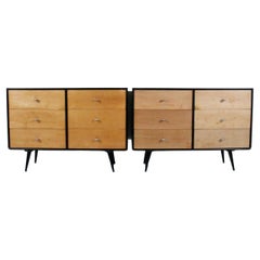 Pair of Paul McCobb Planner Group Maple Six Drawer Double Dressers