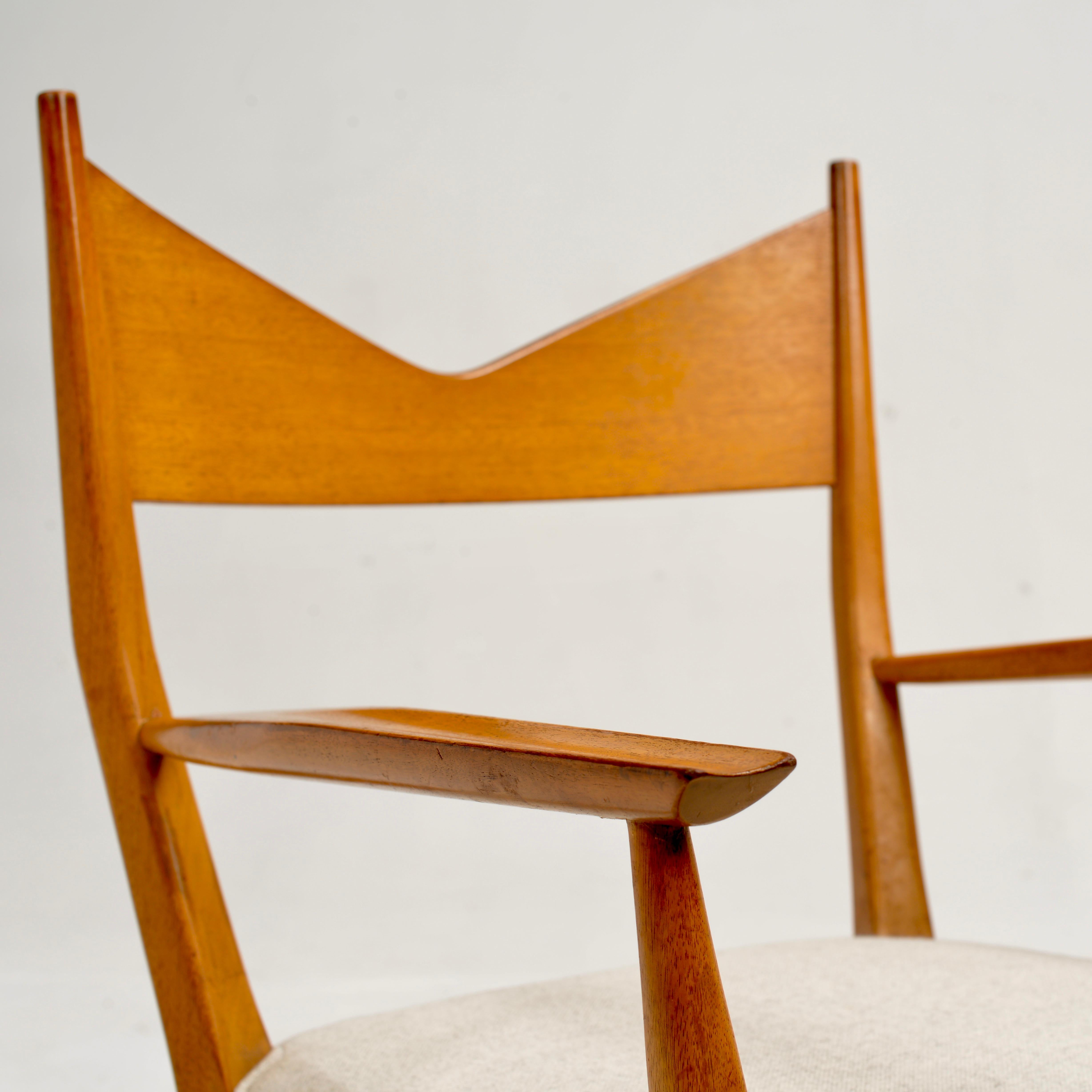Pair of Paul McCobb Sculpted Mahogany Bow-tie Dining Chairs In Good Condition For Sale In Los Angeles, CA