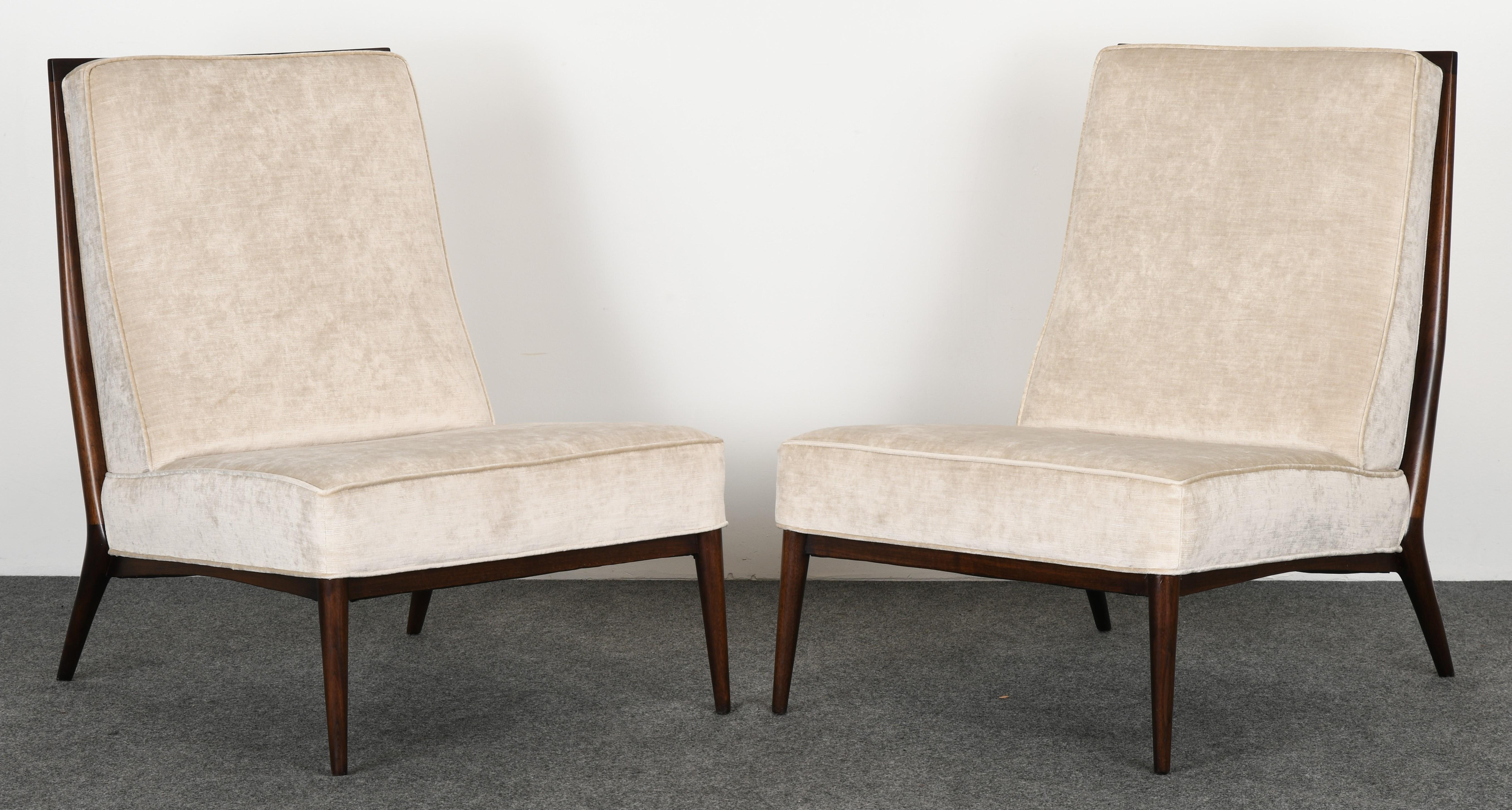 Upholstery Pair of Paul McCobb Slipper Chairs for Directional, 1950s