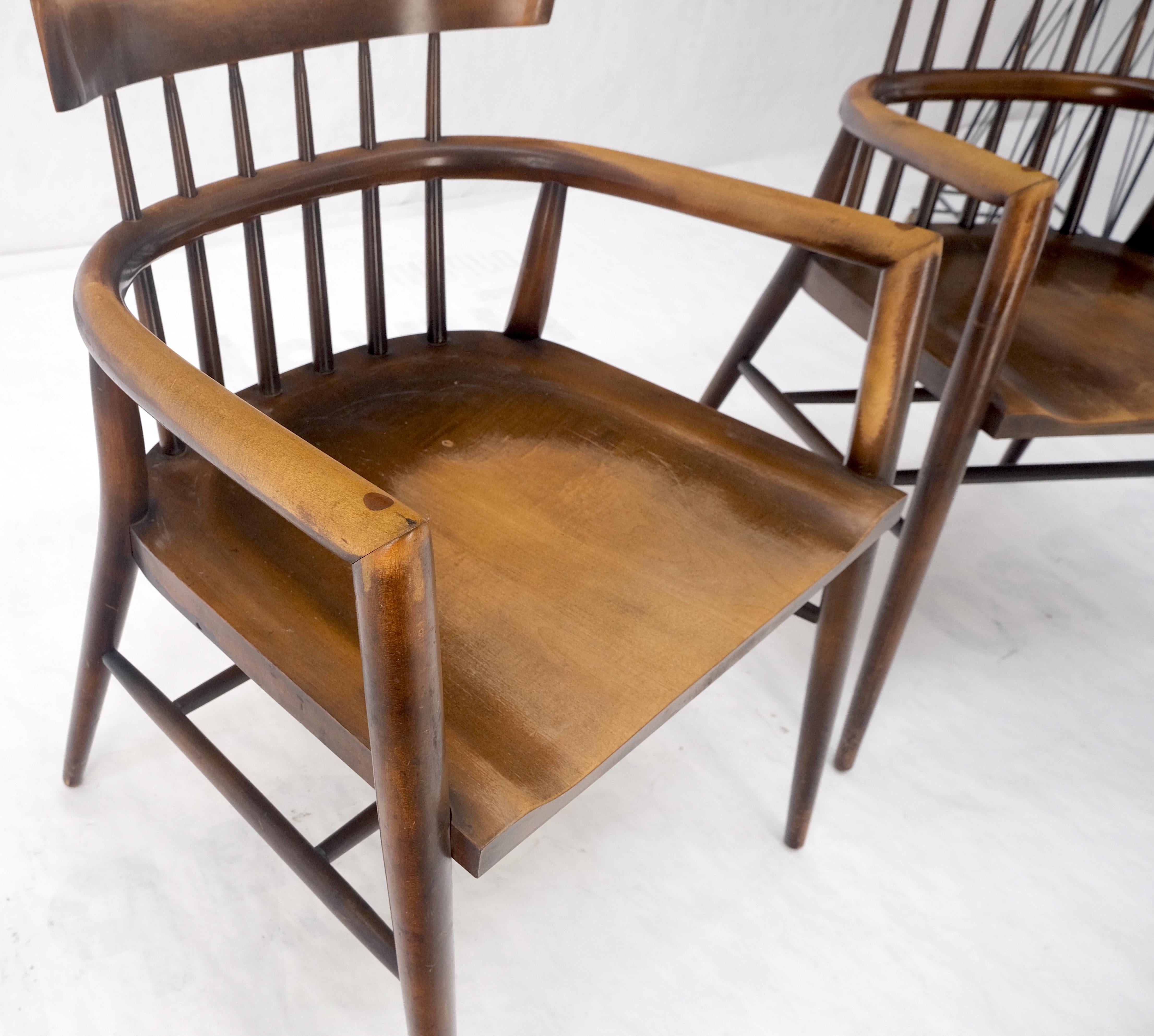 Pair of Paul McCobb Solid Birch Round Back Barrel Shape Arm Chairs  For Sale 4