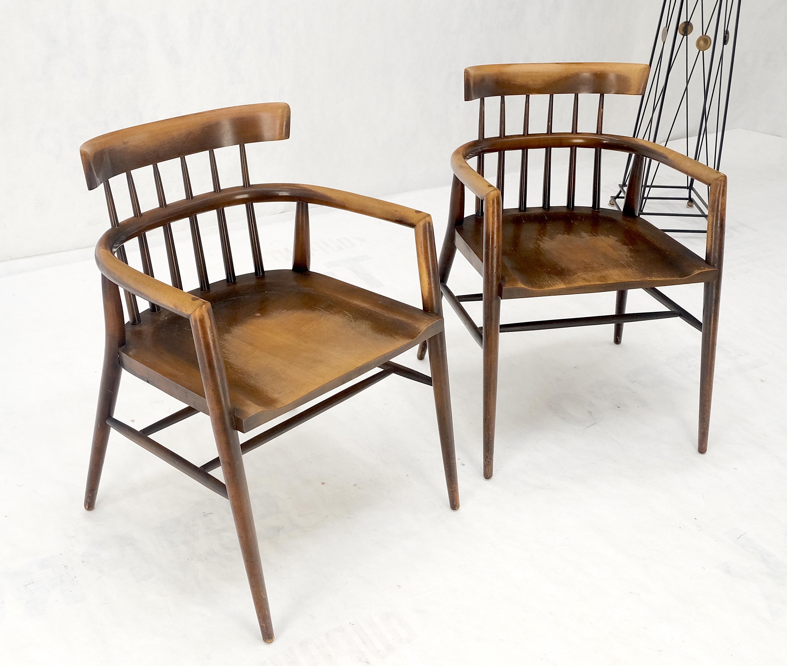Pair of Paul McCobb Solid Birch Round Back Barrel Shape Arm Chairs  For Sale 5