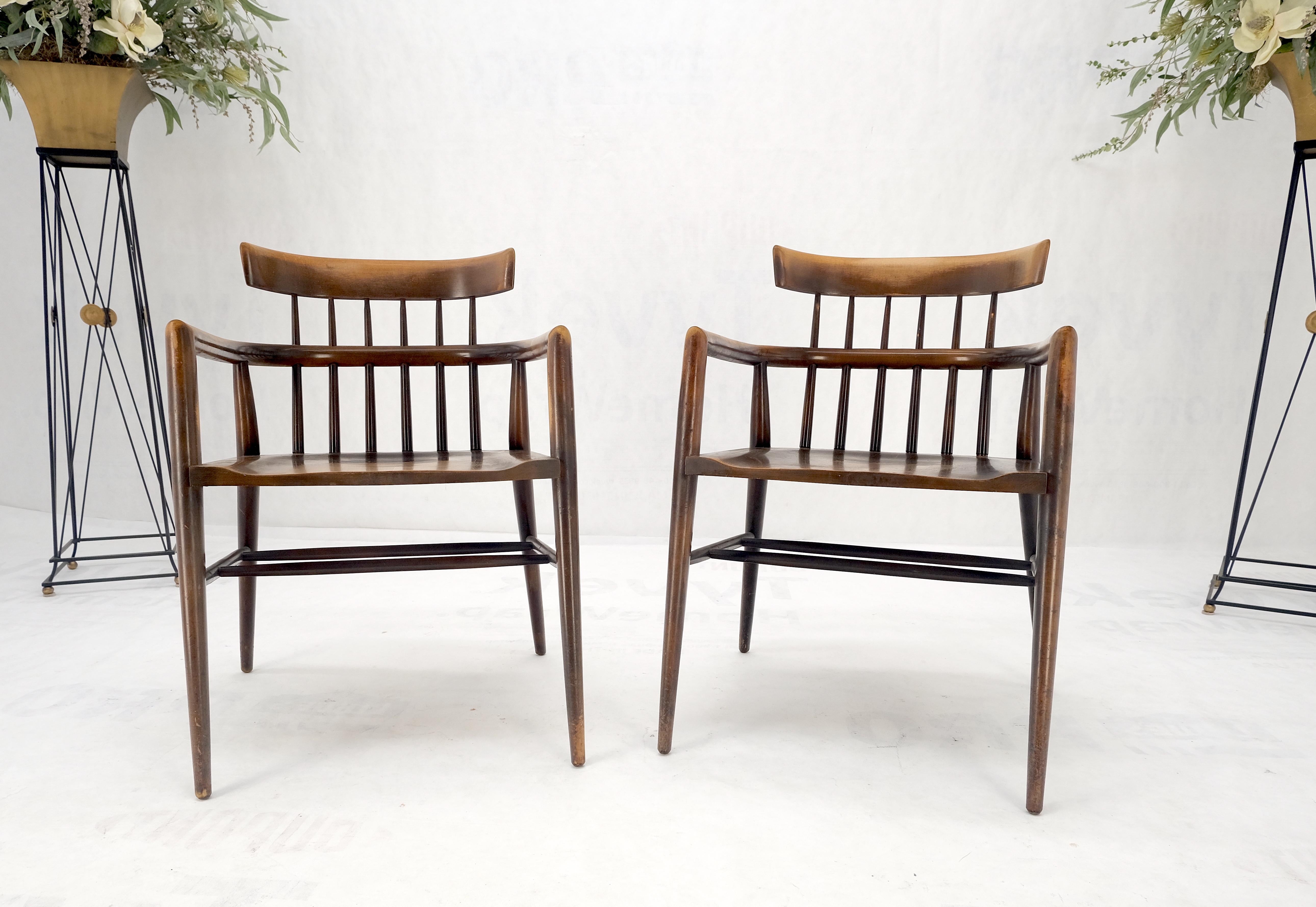 Pair of Paul McCobb Solid Birch Round Back Barrel Shape Arm Chairs  For Sale 7