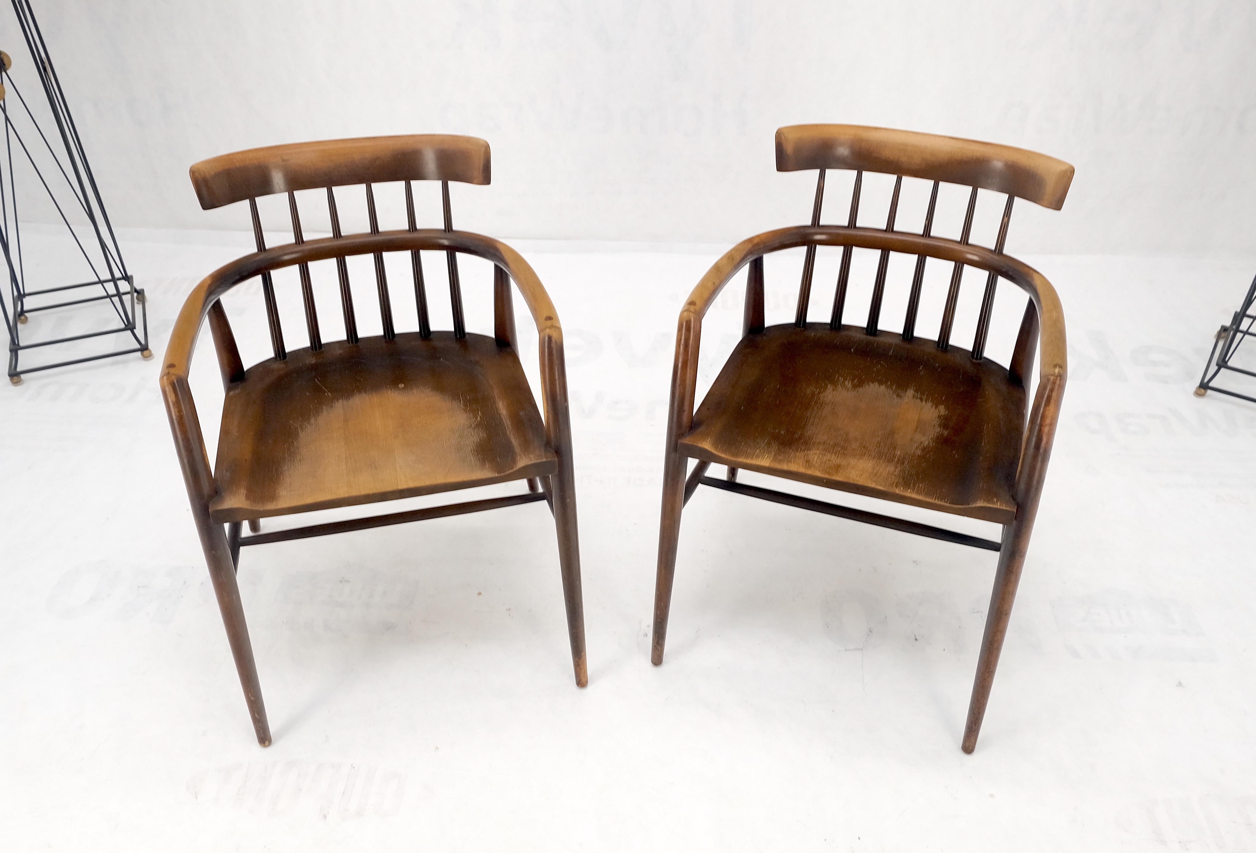 Pair of Paul McCobb Solid Birch Round Back Barrel Shape Arm Chairs  For Sale 8
