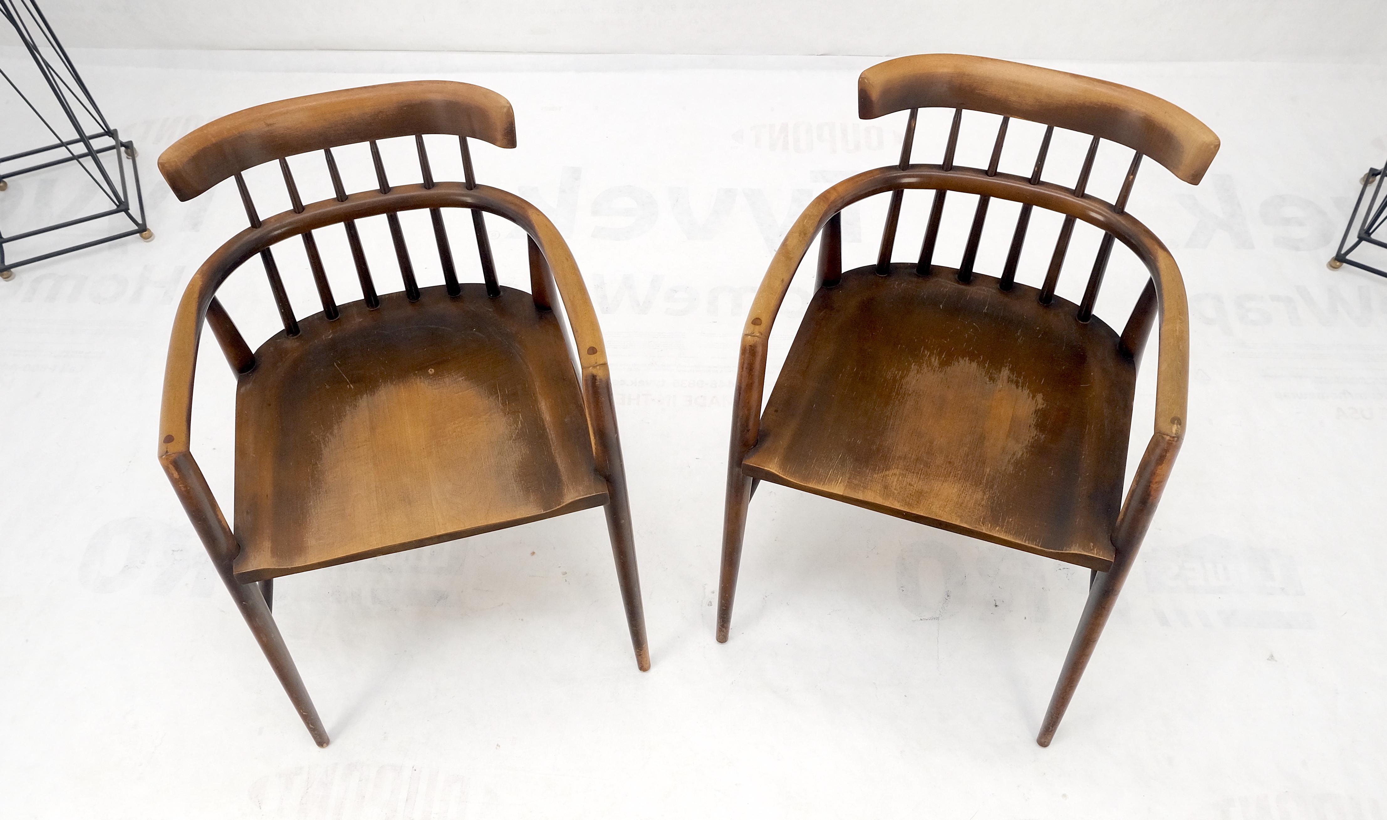 Pair of Paul McCobb Solid Birch Round Back Barrel Shape Arm Chairs  For Sale 9
