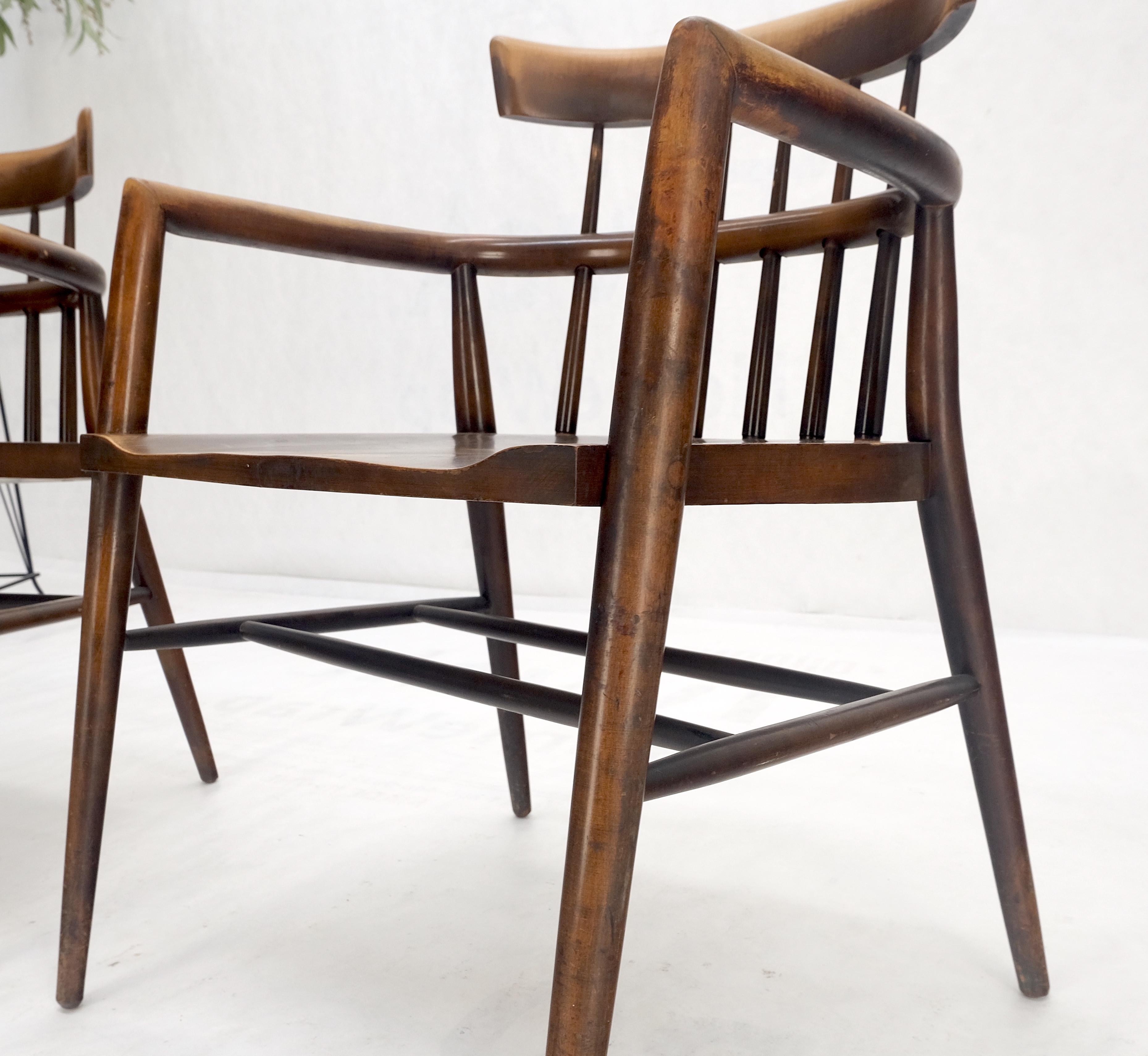 Mid-Century Modern Pair of Paul McCobb Solid Birch Round Back Barrel Shape Arm Chairs  For Sale