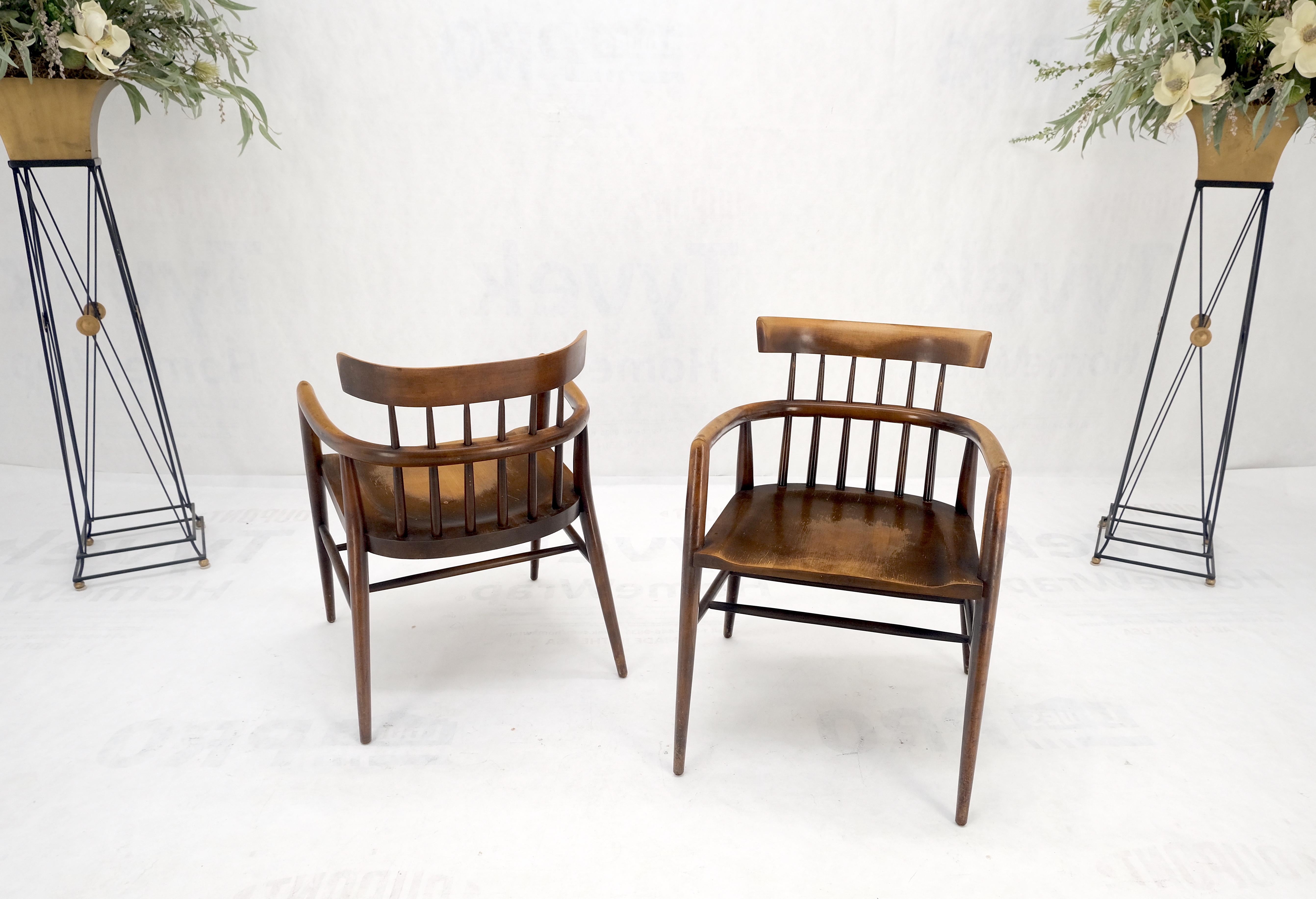 American Pair of Paul McCobb Solid Birch Round Back Barrel Shape Arm Chairs  For Sale