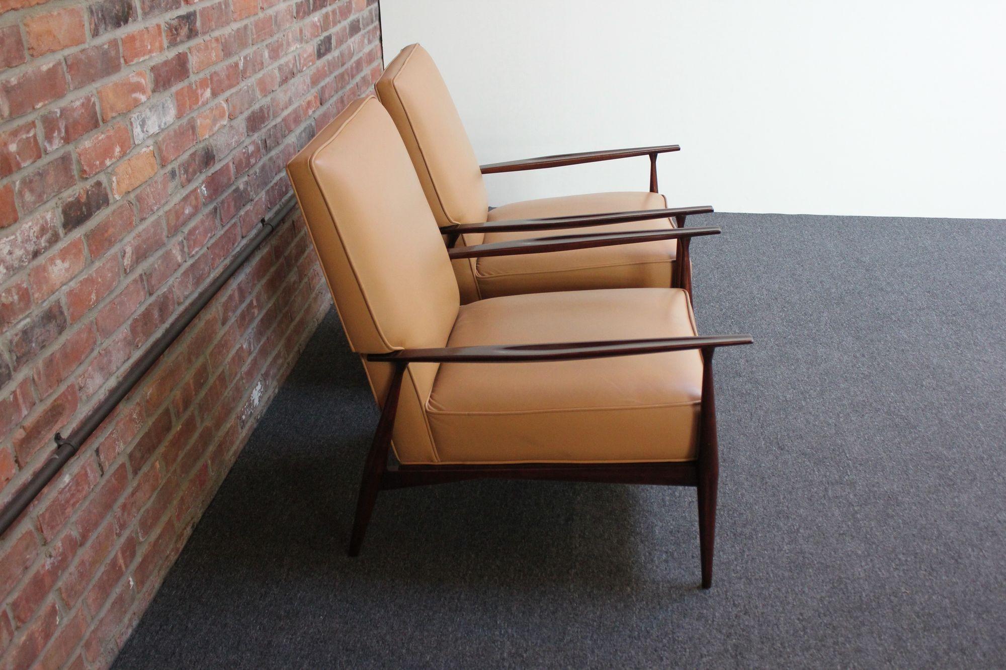 Paar Paul McCobb Lounge-Stühle aus gebeiztem Ahorn im Angebot 7
