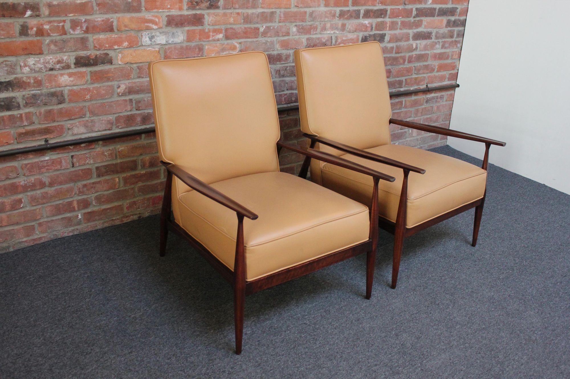 Paar Paul McCobb Lounge-Stühle aus gebeiztem Ahorn im Angebot 11