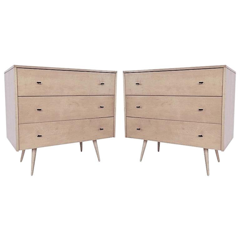 Pair of Paul McCobb ThreeDrawer Planner Group Chest of Drawer Dressers
