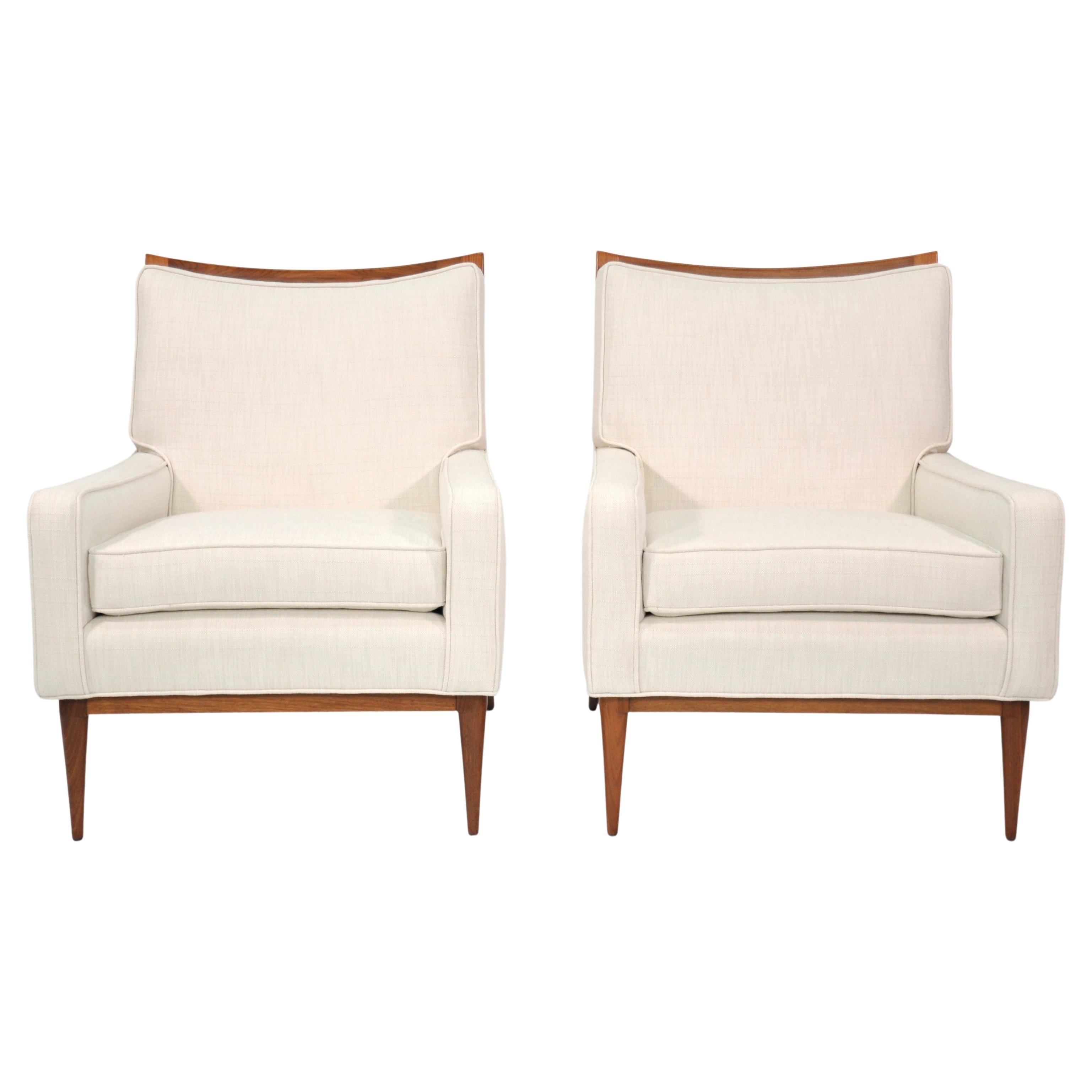 Pair of Paul McCobb White Lounge Chairs for Directional, 1950s 2