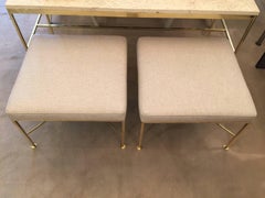 Pair of Paul McCobb X-Base Brass Stools