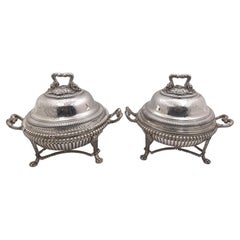 Pair of Paul Storr 1809 Georgian Sterling Silver Tureens / Covered Vegetables