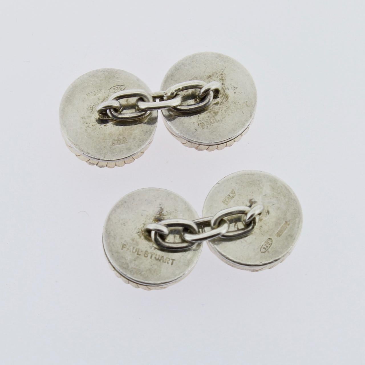 sterling silver button cufflinks