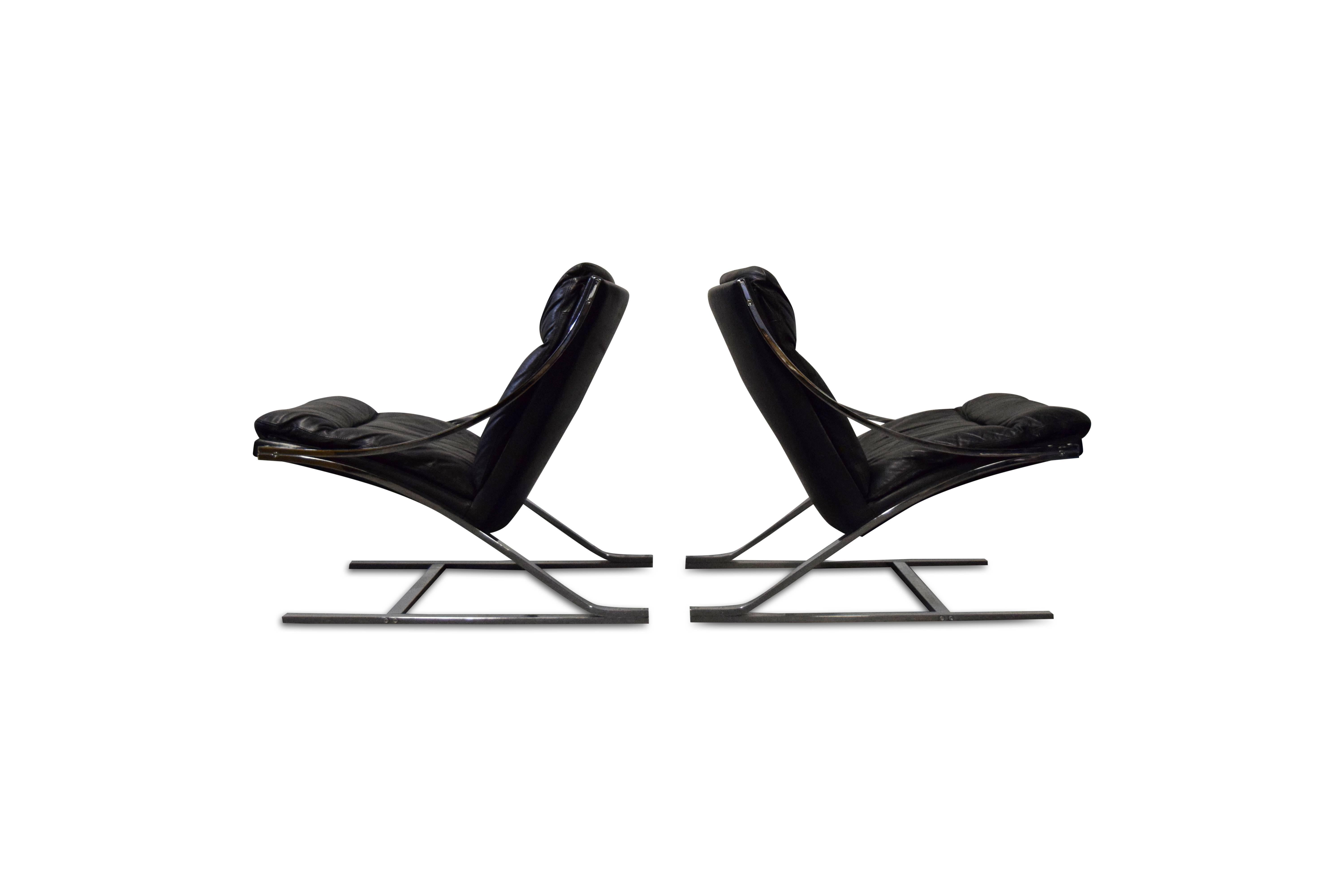 Pair of Paul Tuttle 'Zeta' lounge chairs.