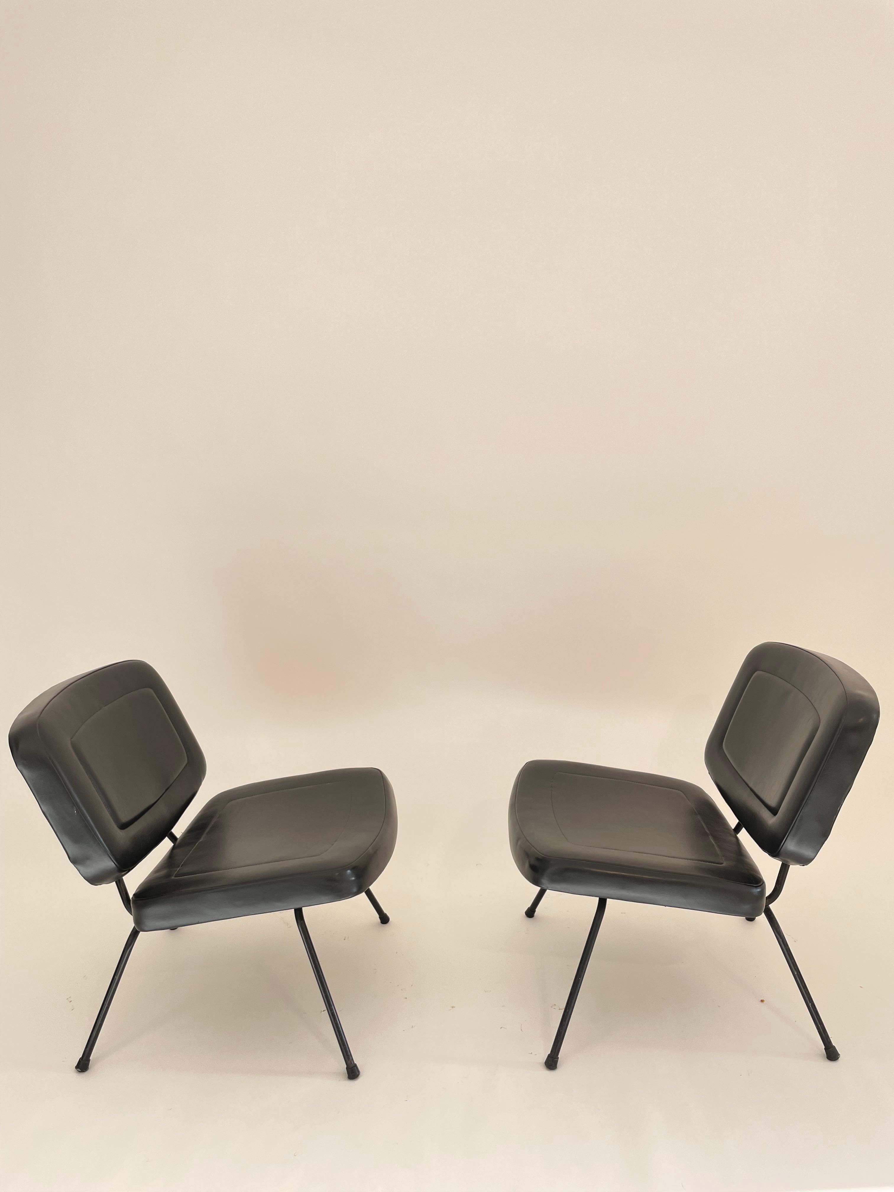 Mid-20th Century  Paulin CM 190 Bergeres for Thonet Original Upholstery.  Free transport  For Sale