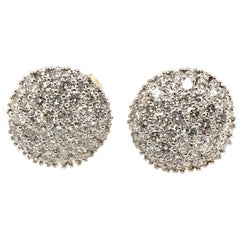 Pair of Pave Diamond and Gold Earrings