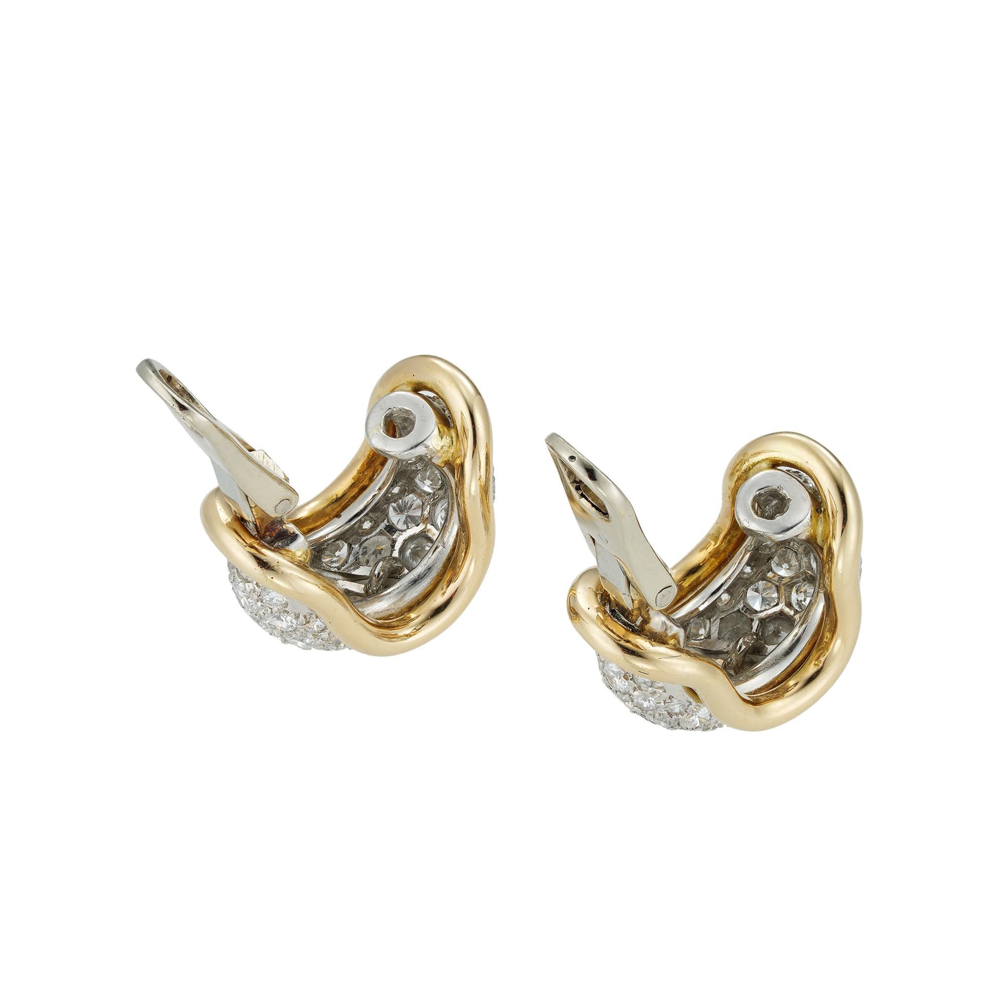 diamond hoop clip on earrings