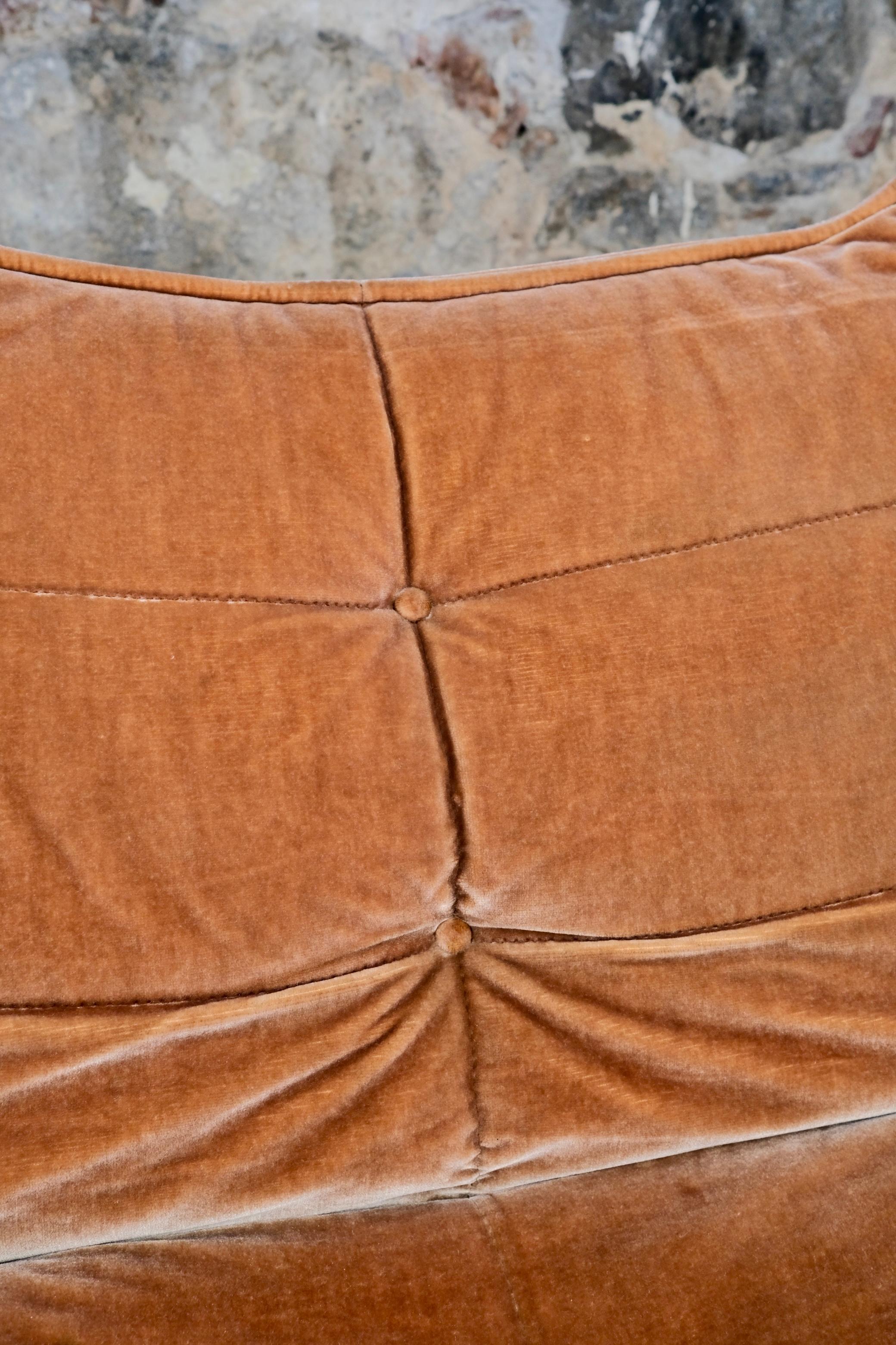 Velluto Pair of peach velvet armchairs by Beka, made in France, 1970s in vendita
