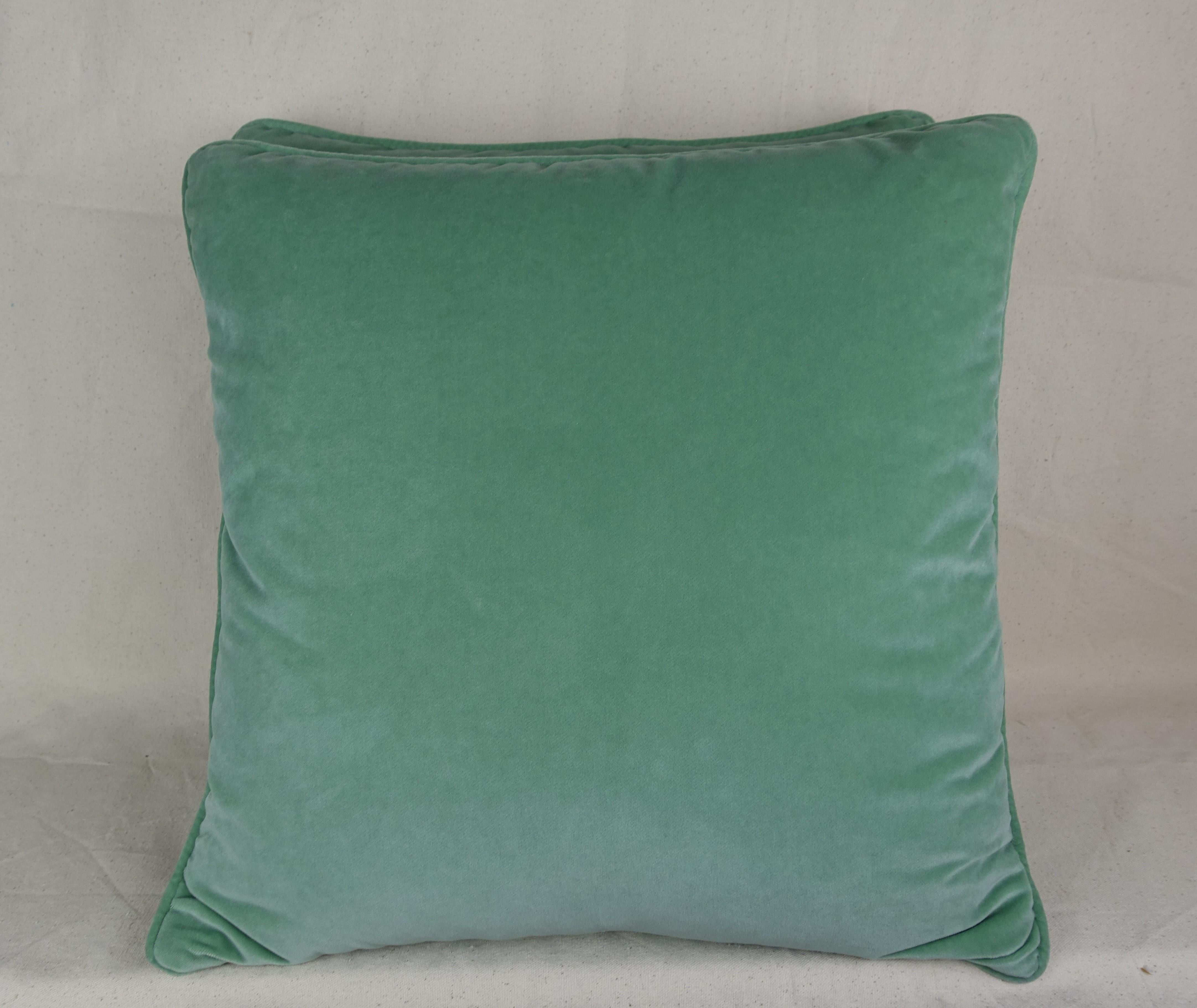 Italian Pair of Peacock Carnavalet Fortuny Textile Pillows