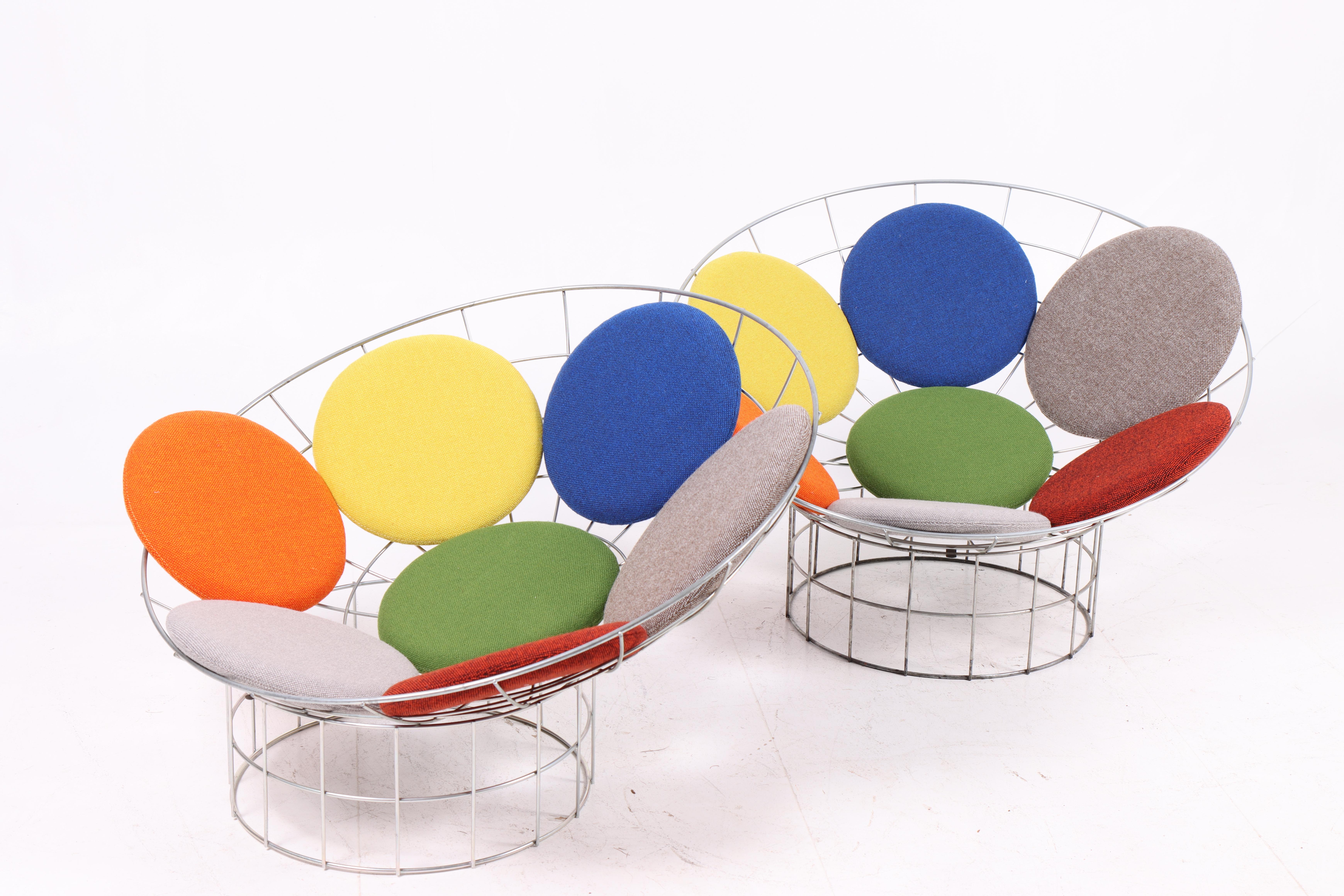 Pair of “Peacock chairs” by Verner Panton, 1960s In Good Condition For Sale In Lejre, DK