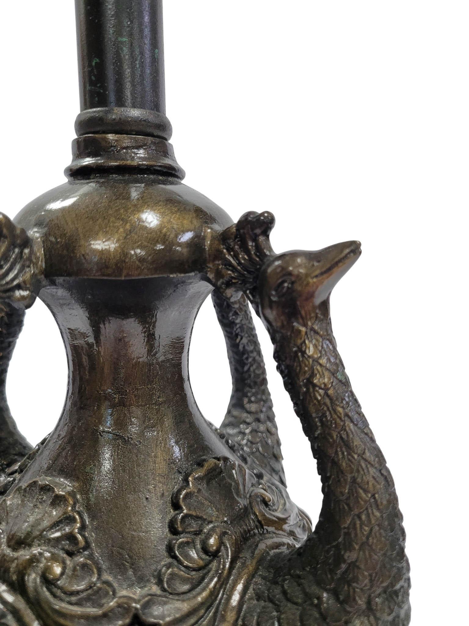 Pair of Peacock Motif Table Lamps en venta 5