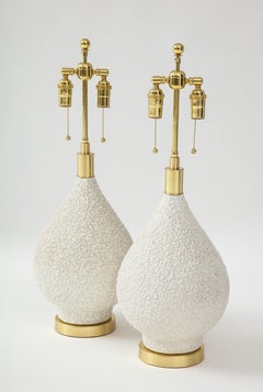 Pair of Pear Shaped Ceramic Lamps