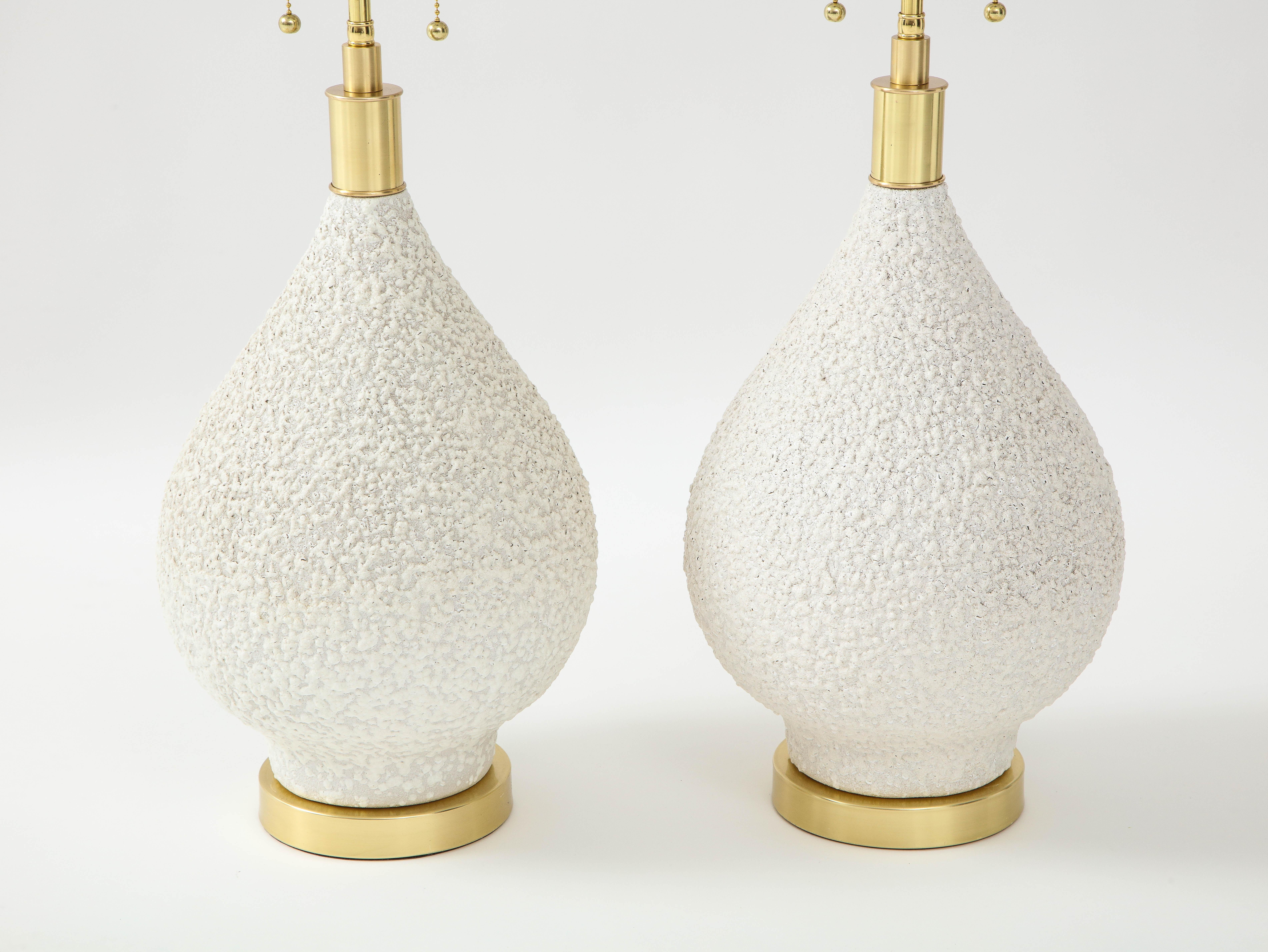 American Pair of Pear Shaped Ceramic Lamps