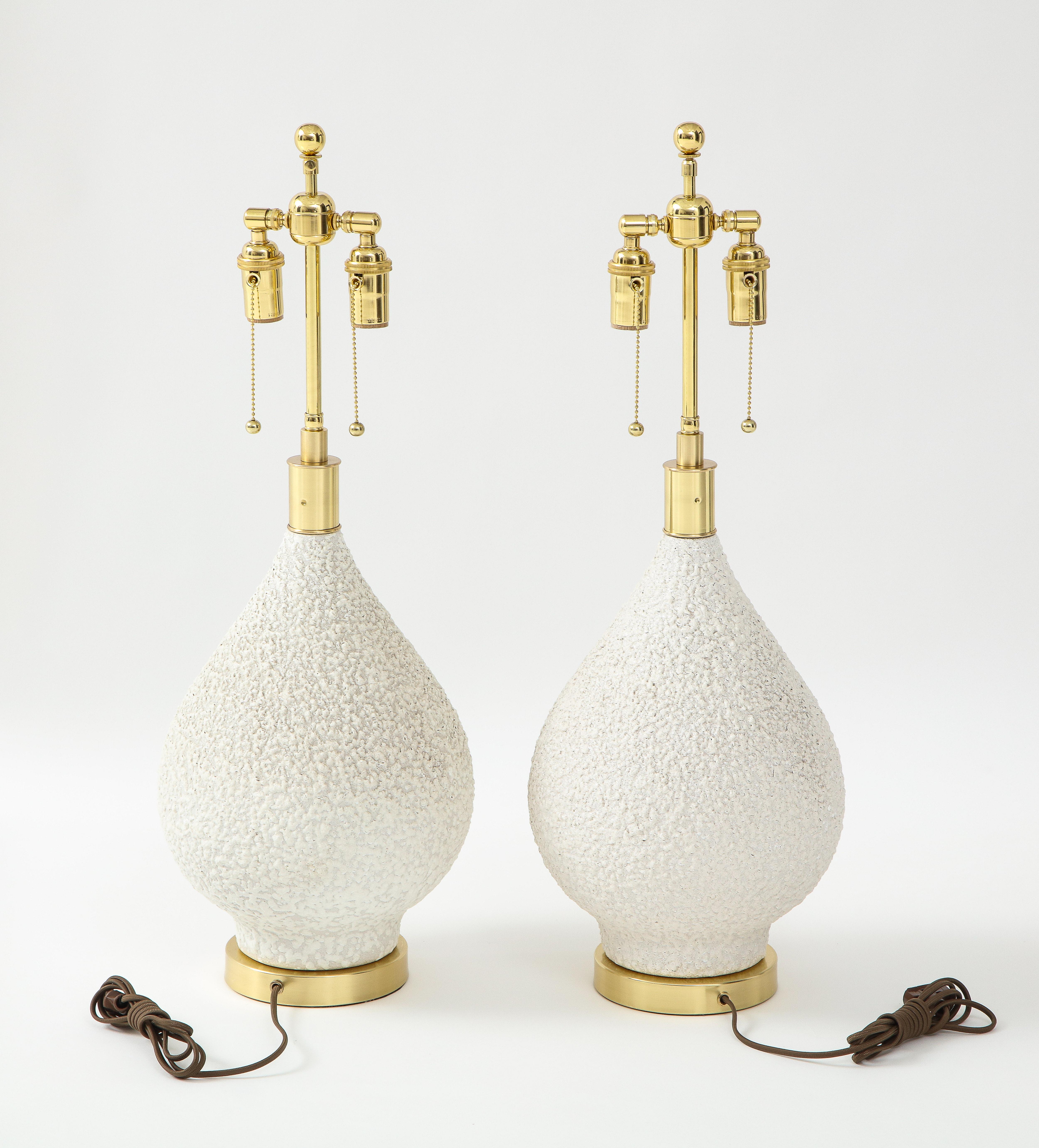 Pair of Pear Shaped Ceramic Lamps 1