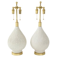 Pair of Pear Shaped Ceramic Lamps