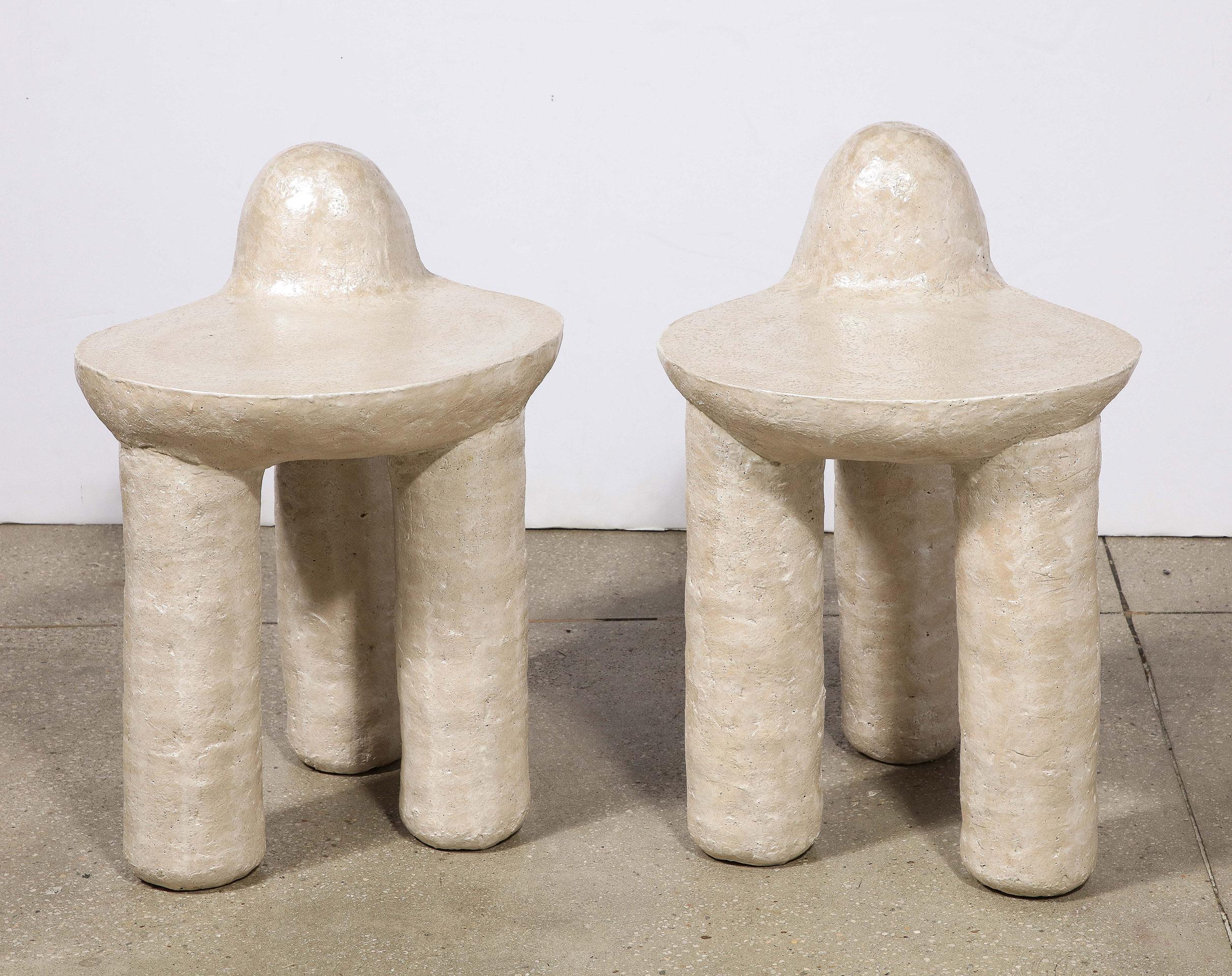 Contemporary Pair of Pearl Nube Chairs by River Valadez For Sale