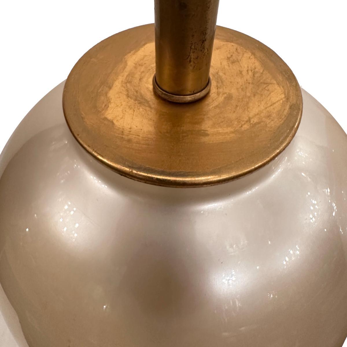 French Pair of Pearlescent Glass Lamp For Sale